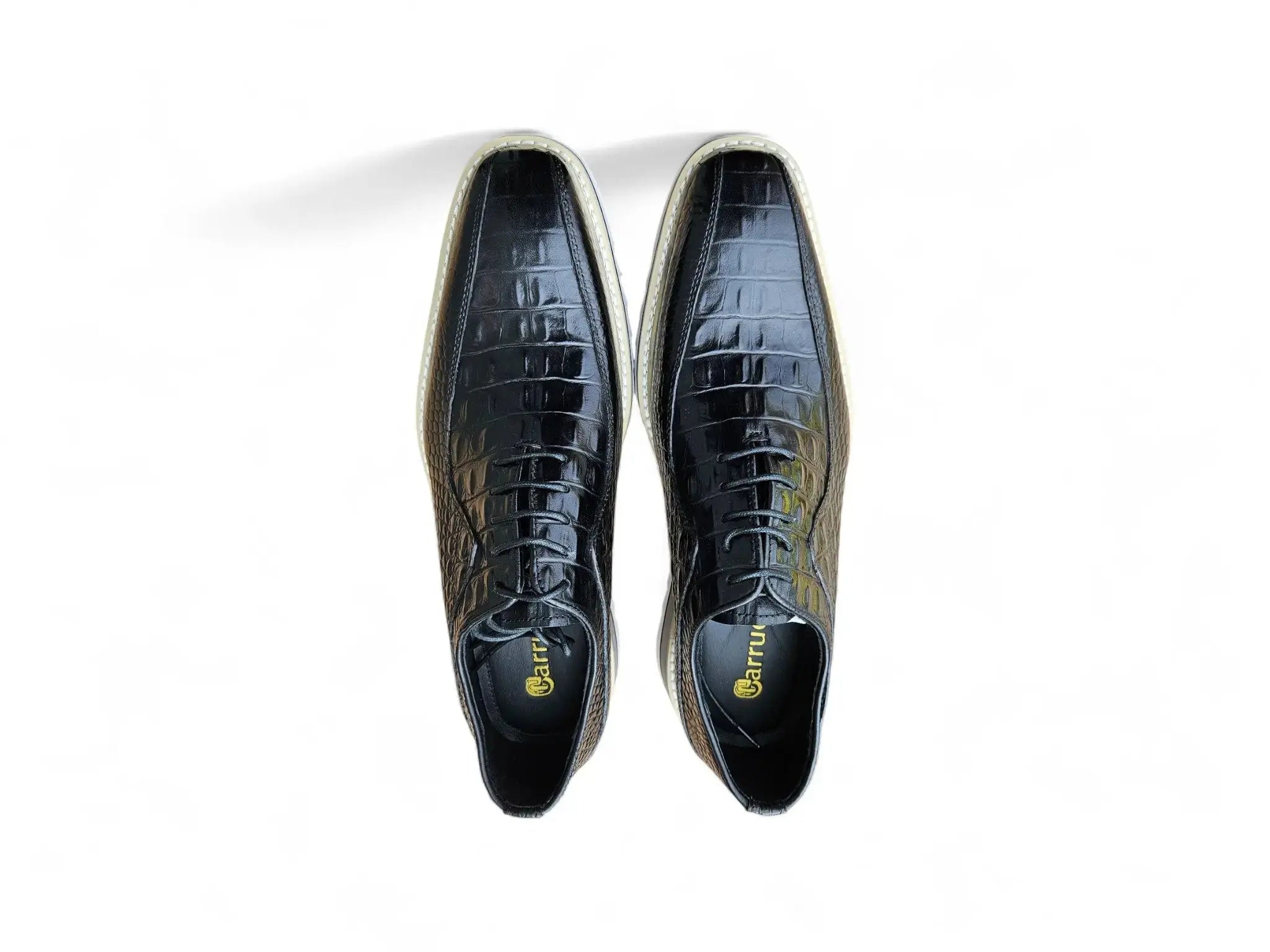 Carrucci Shoes Hybrid Alligator Embossed Derby Men’s Leather KS550 05E top view