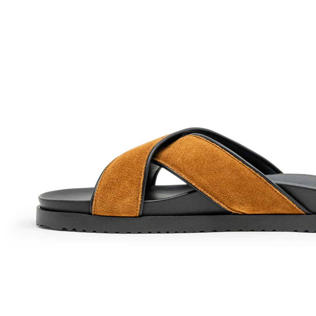 Del Toro Shoes Men's Tan Amalfi Crossover Sandal
