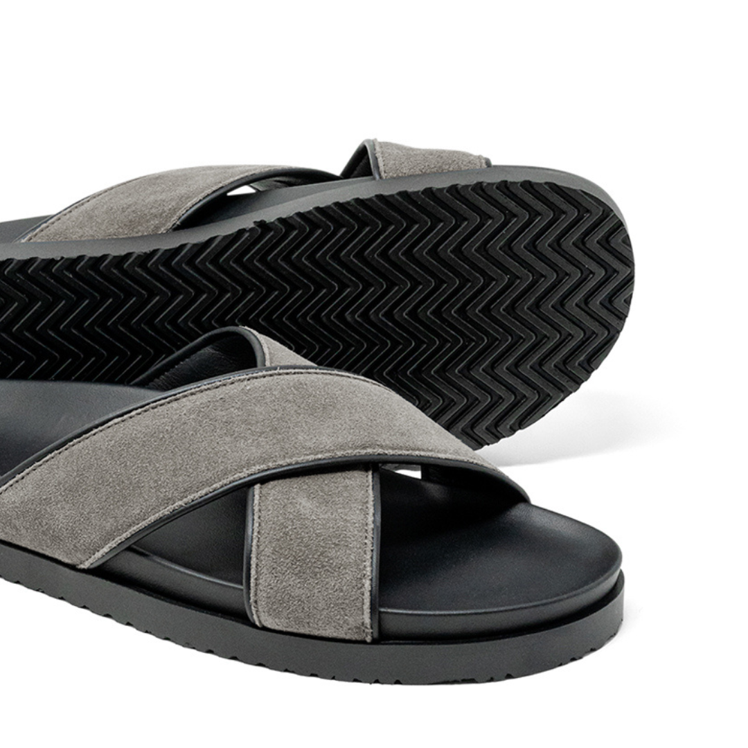 Del Toro Shoes Men's Grigio Amalfi Crossover Sandal