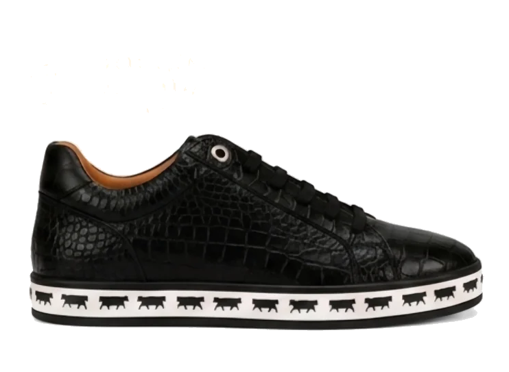 Onyx Black Gators Johnny Famous Bally Animal Style men's low-top sneakers