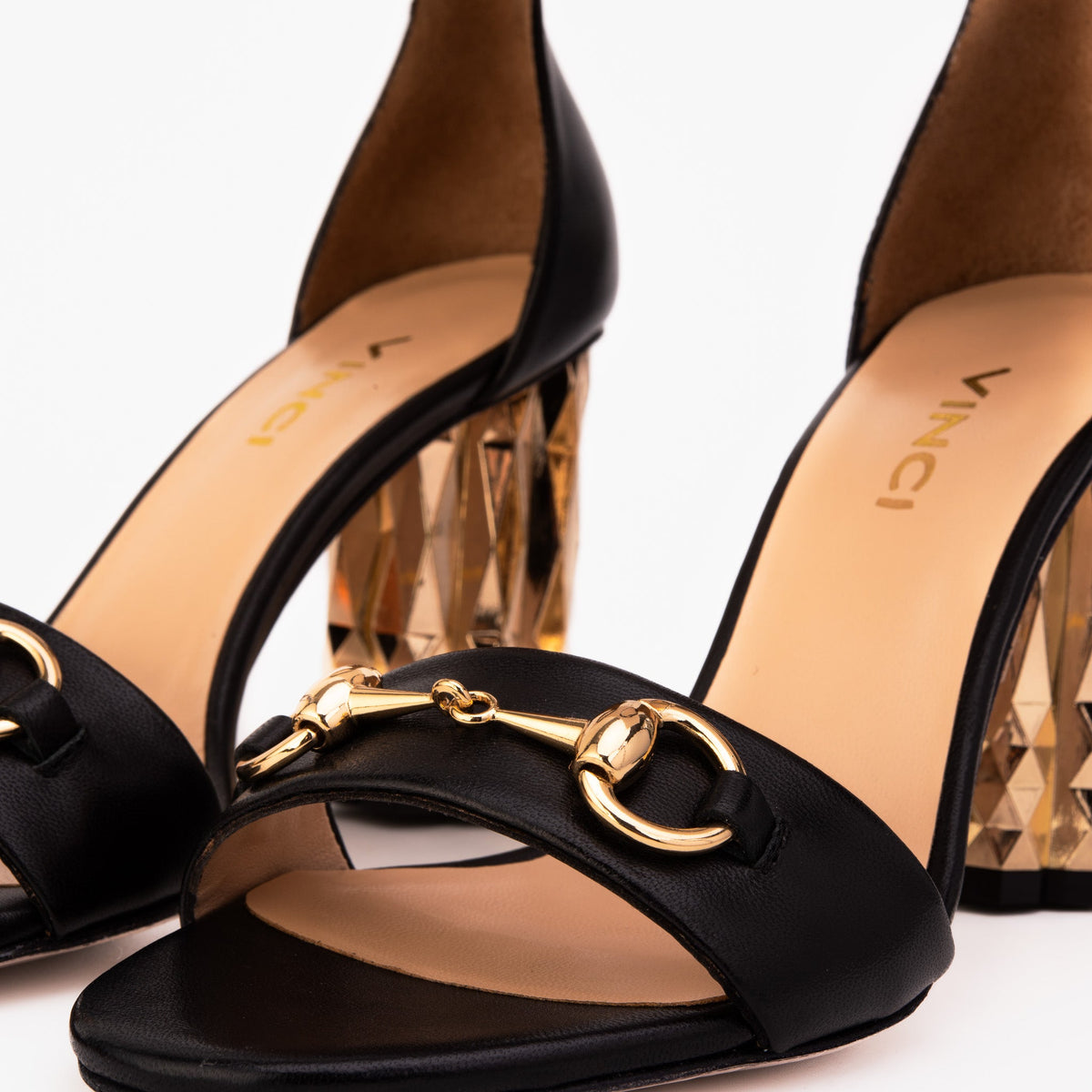 Vinci Leather The Avlonya Block Heel Black Leather Ankle Strap Women Sandal – product view 4
