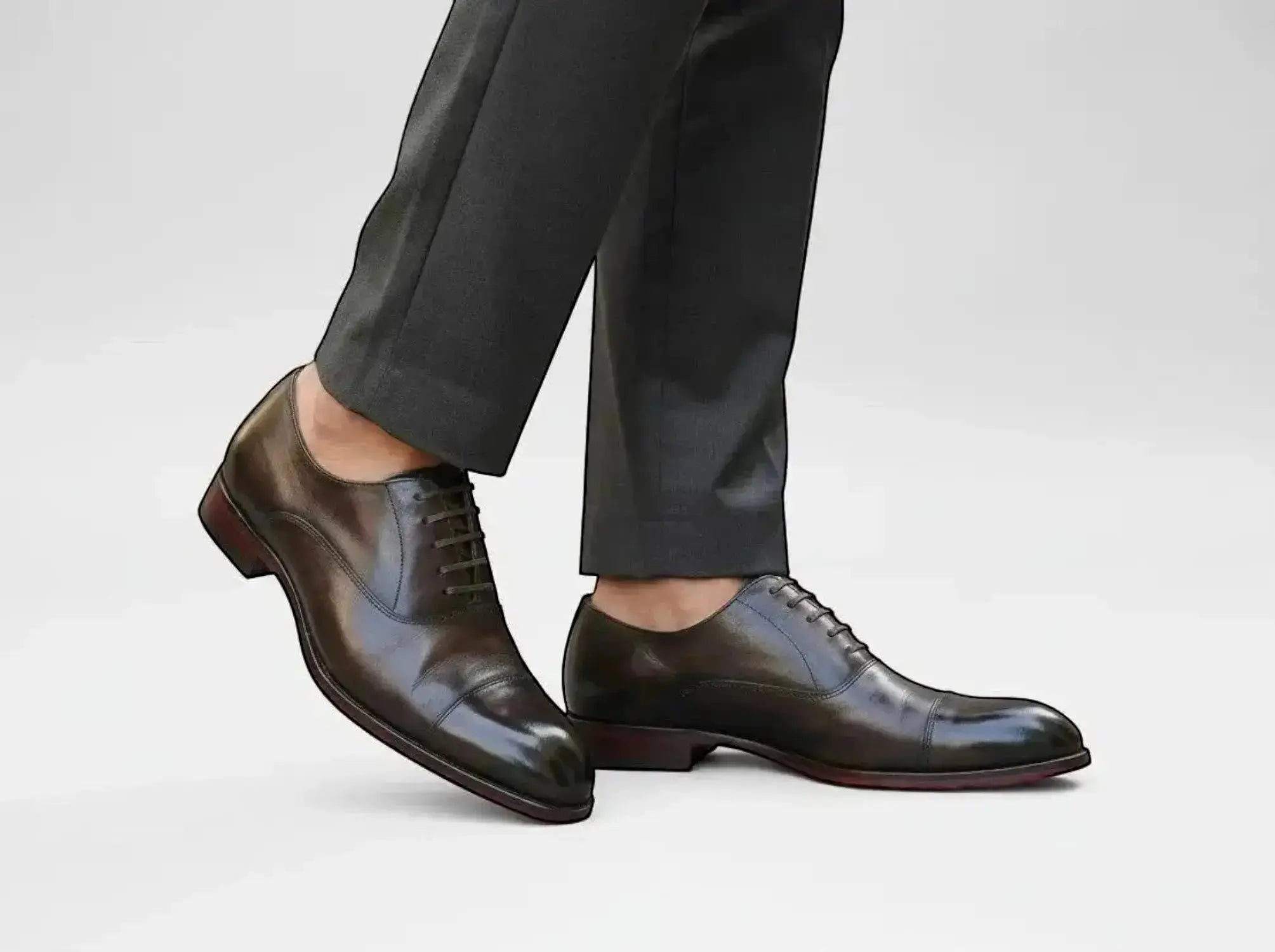Avon Cap Toe Oxford in Leather Sole Carrucci Shoes Men's