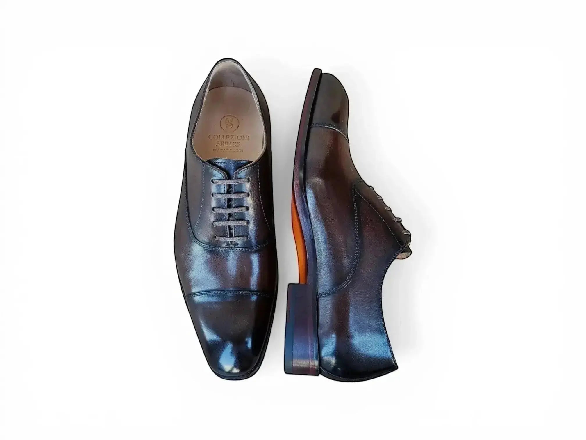 Avon Cap Toe Oxford in Leather Sole Carrucci Shoes Men's