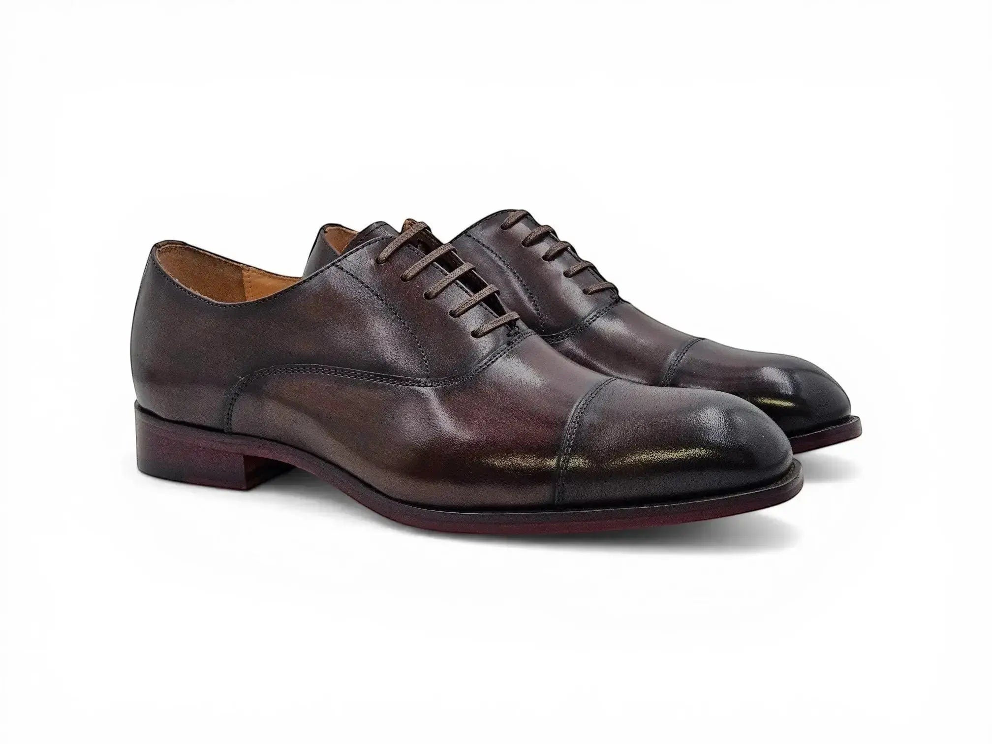 Avon Cap Toe Oxford in Leather Sole Carrucci Shoes Men's
