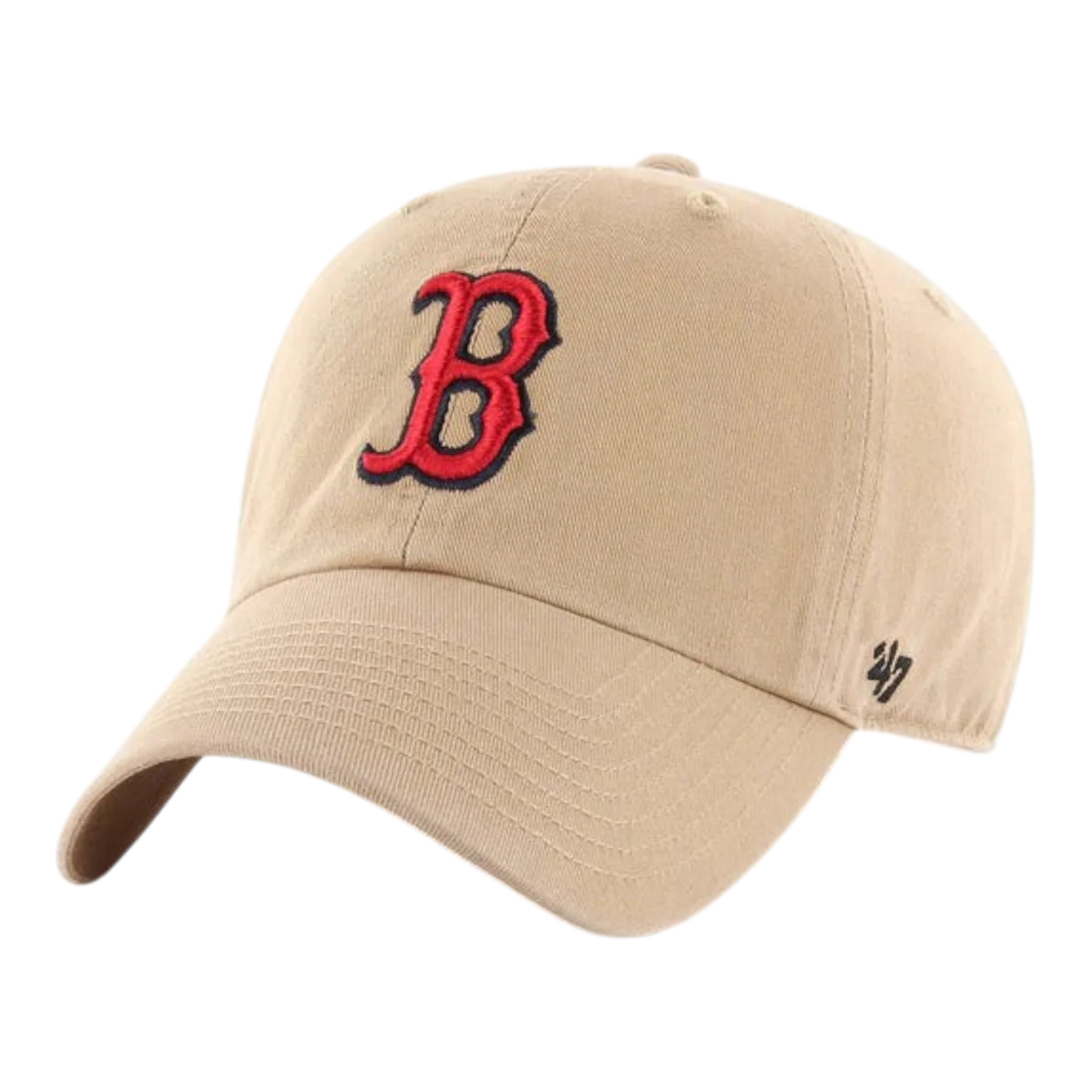 47 Brand Clean Up Boston Red Sox Strapback Hat β Khaki Adjustable Cap