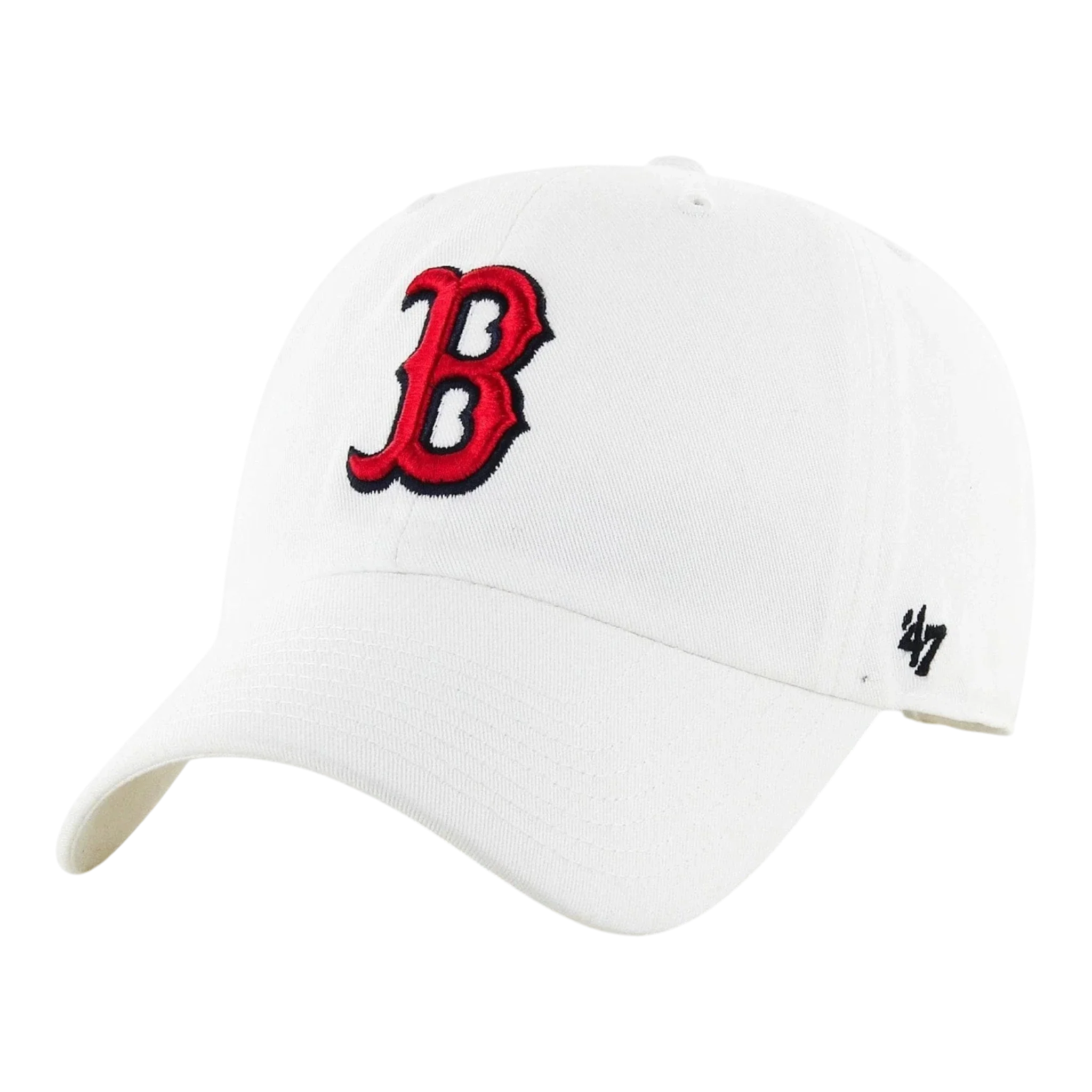 47 Brand Clean Up Boston Red Sox Strapback Hat — White Adjustable Cap