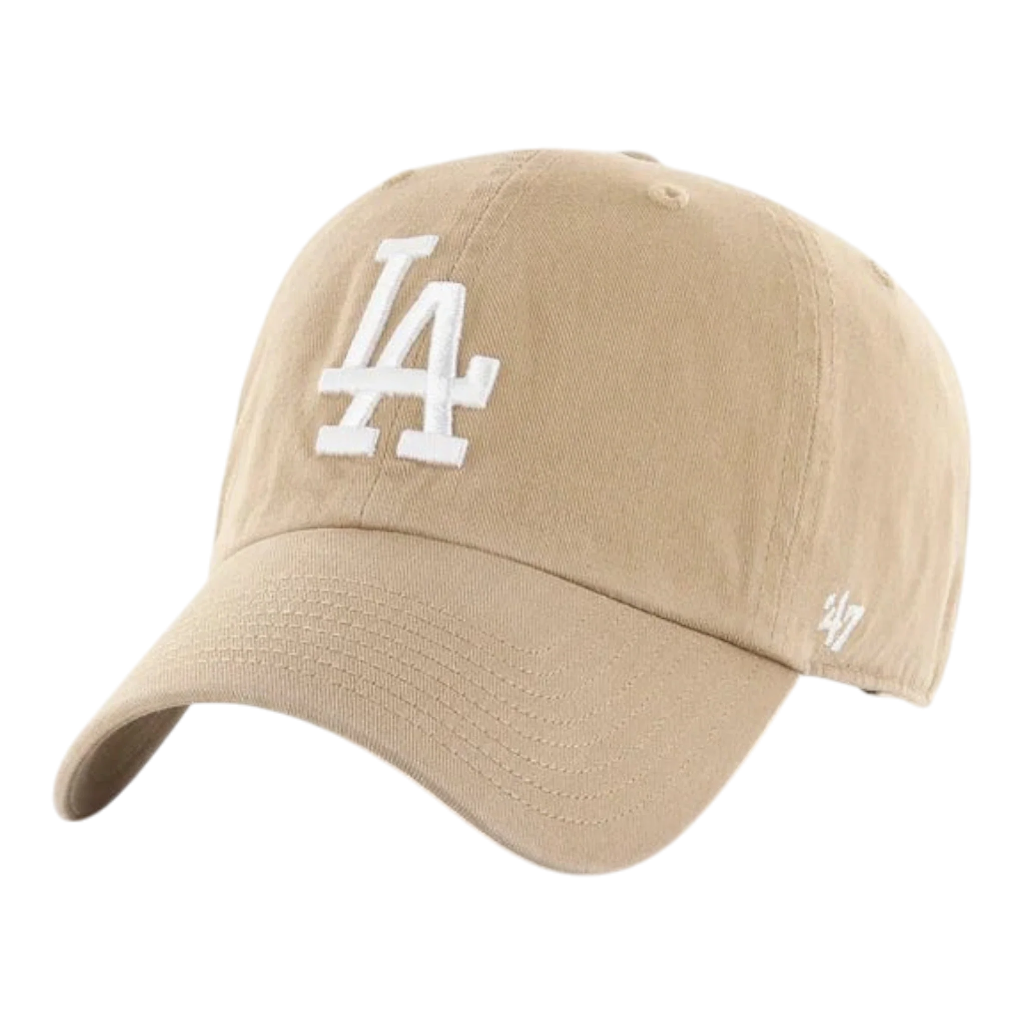 47 Brand Clean Up Los Angeles Dodgers Strapback Hat β Khaki Adjustable Cap