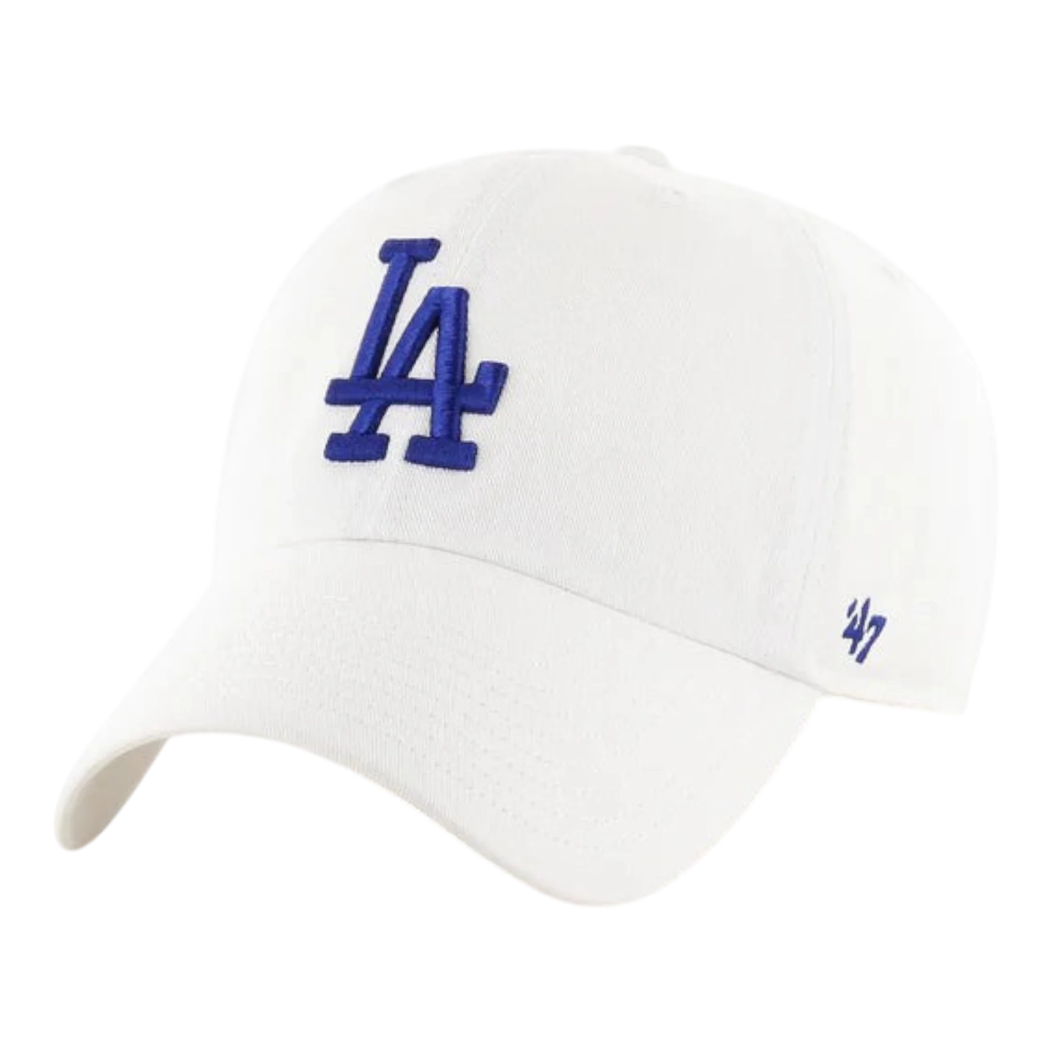47 Brand Clean Up Los Angeles Dodgers Strapback Hat — White Adjustable Cap