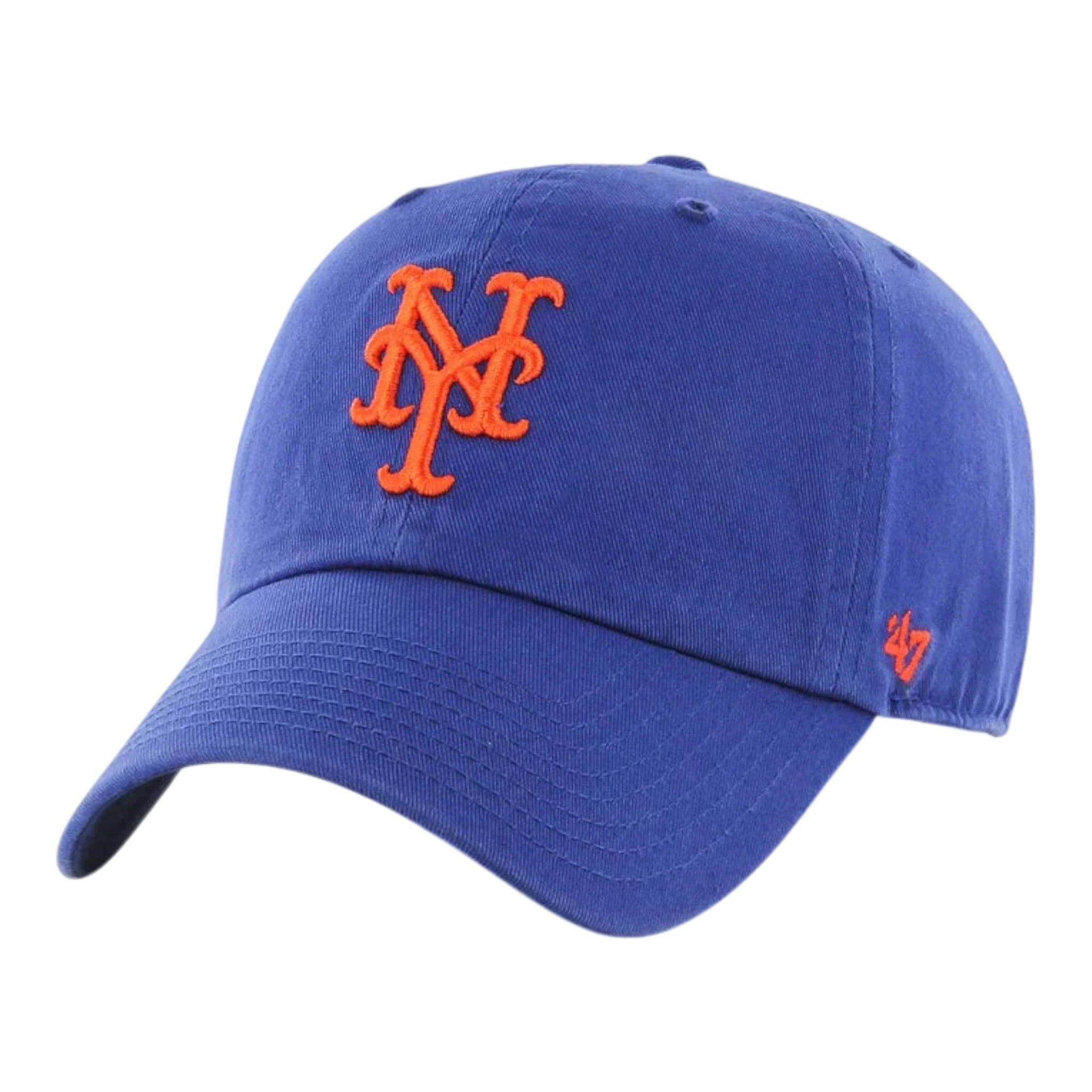 47 Brand Clean Up New York Mets Strapback Hat — Royal Blue Adjustable Cap
