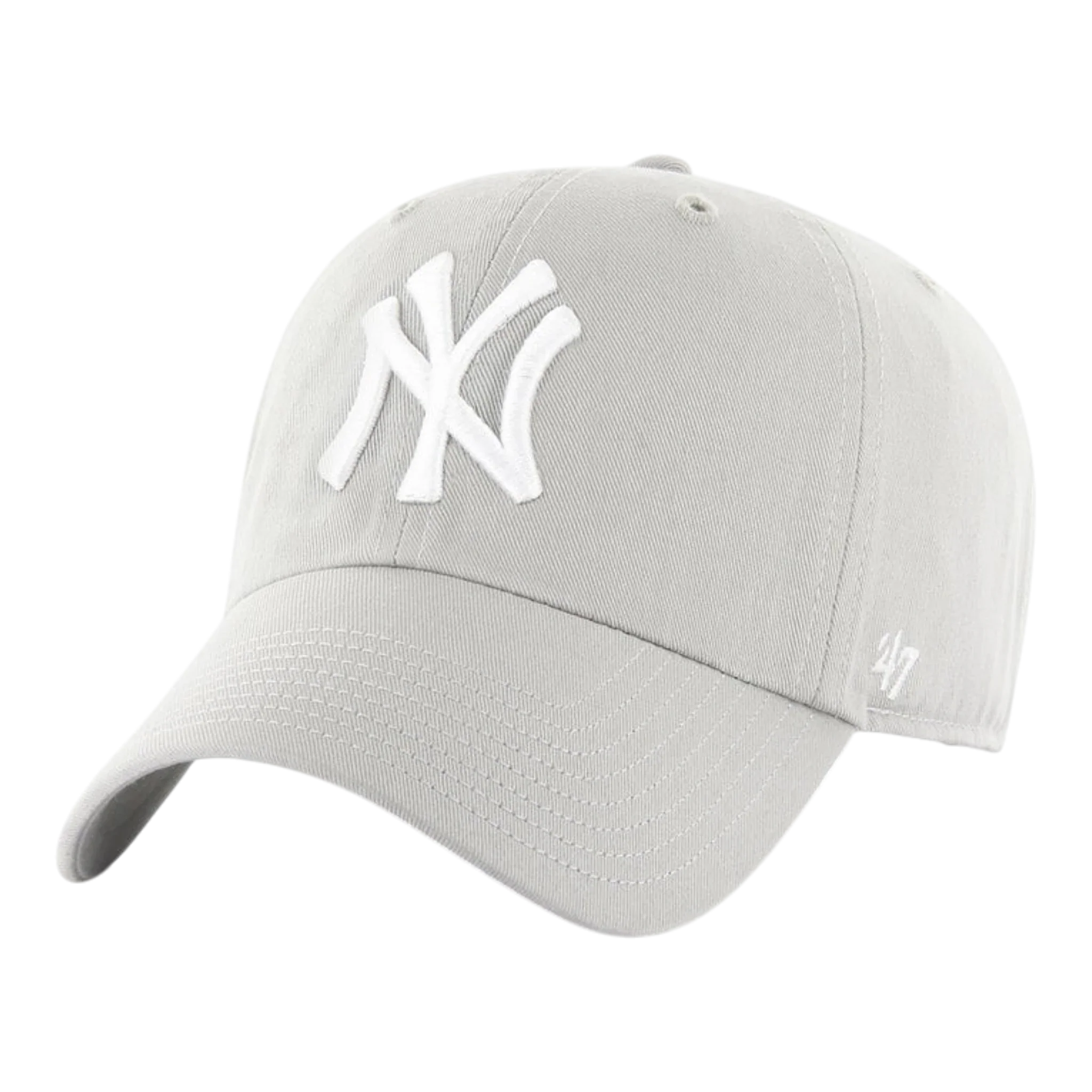 47 Brand Clean Up New York Yankees Strapback Hat — Gray Adjustable Cap