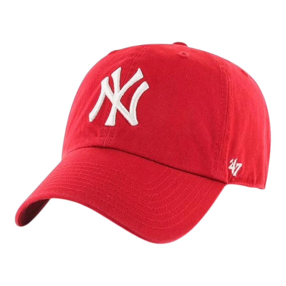 47 Brand Clean Up New York Yankees Strapback Hat — Red Adjustable Cap – product view 1