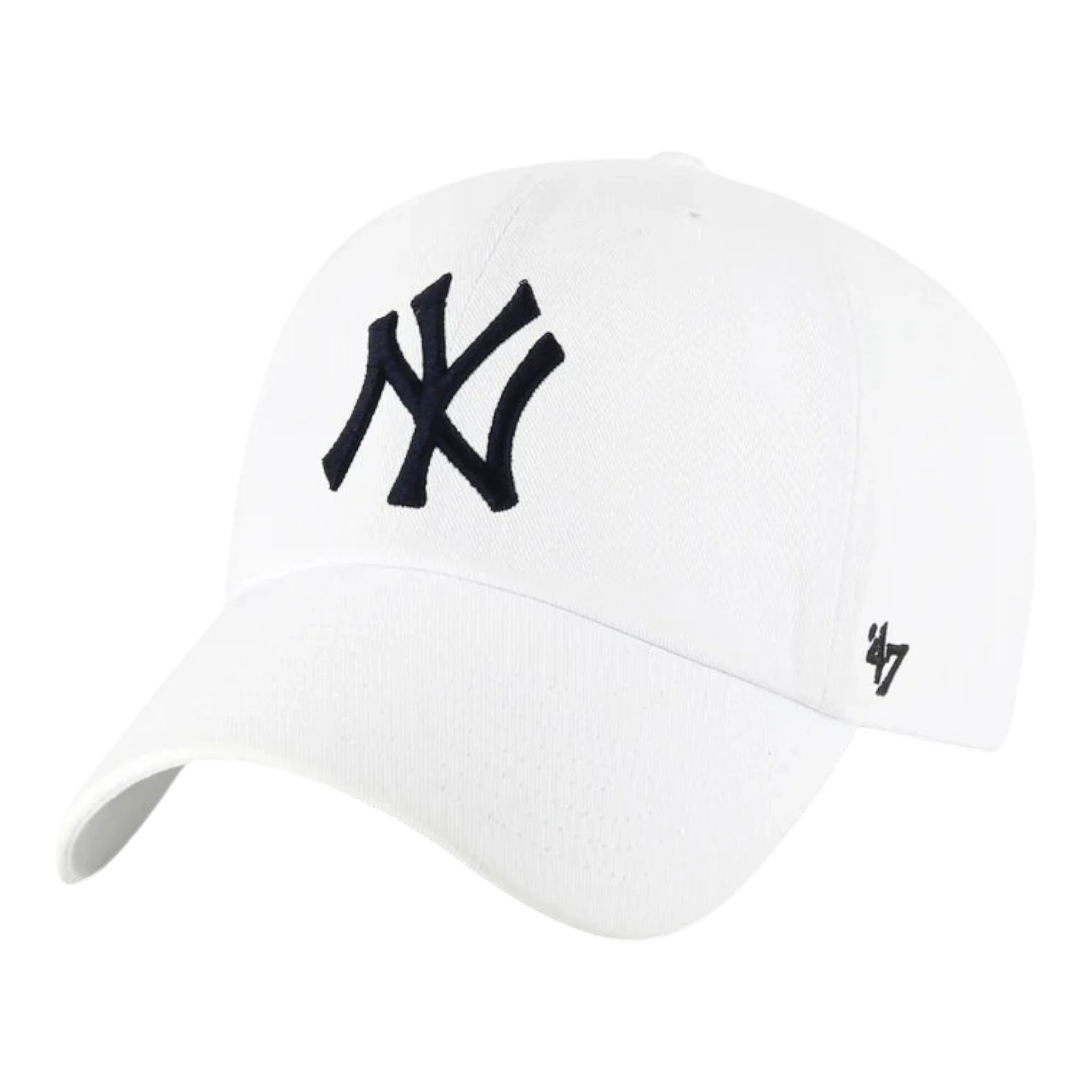 47 Brand Clean Up New York Yankees Strapback Hat — White Adjustable Cap