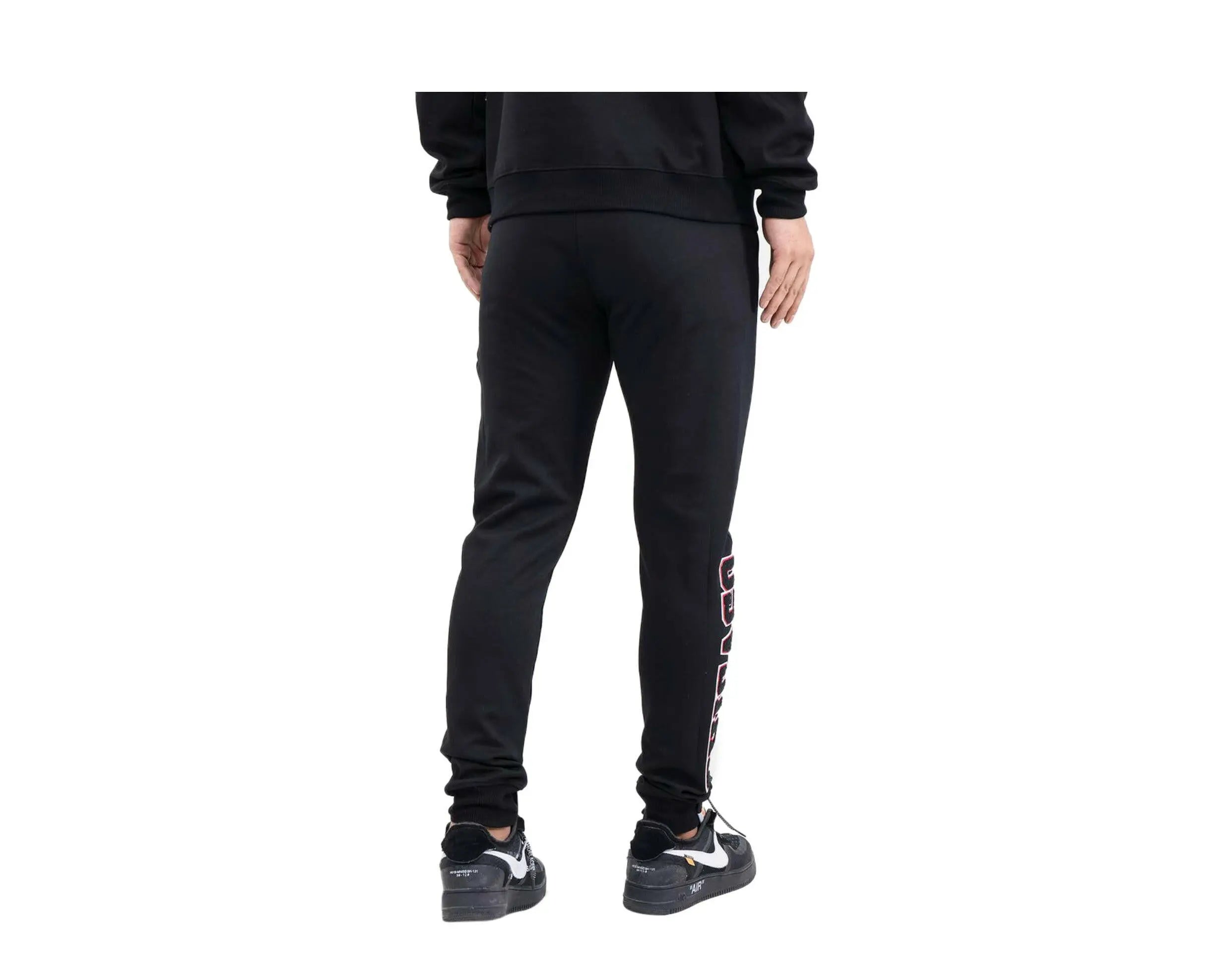 Pro Standard Chicago Bulls Logo Men's Jogger Pants — Black/Red