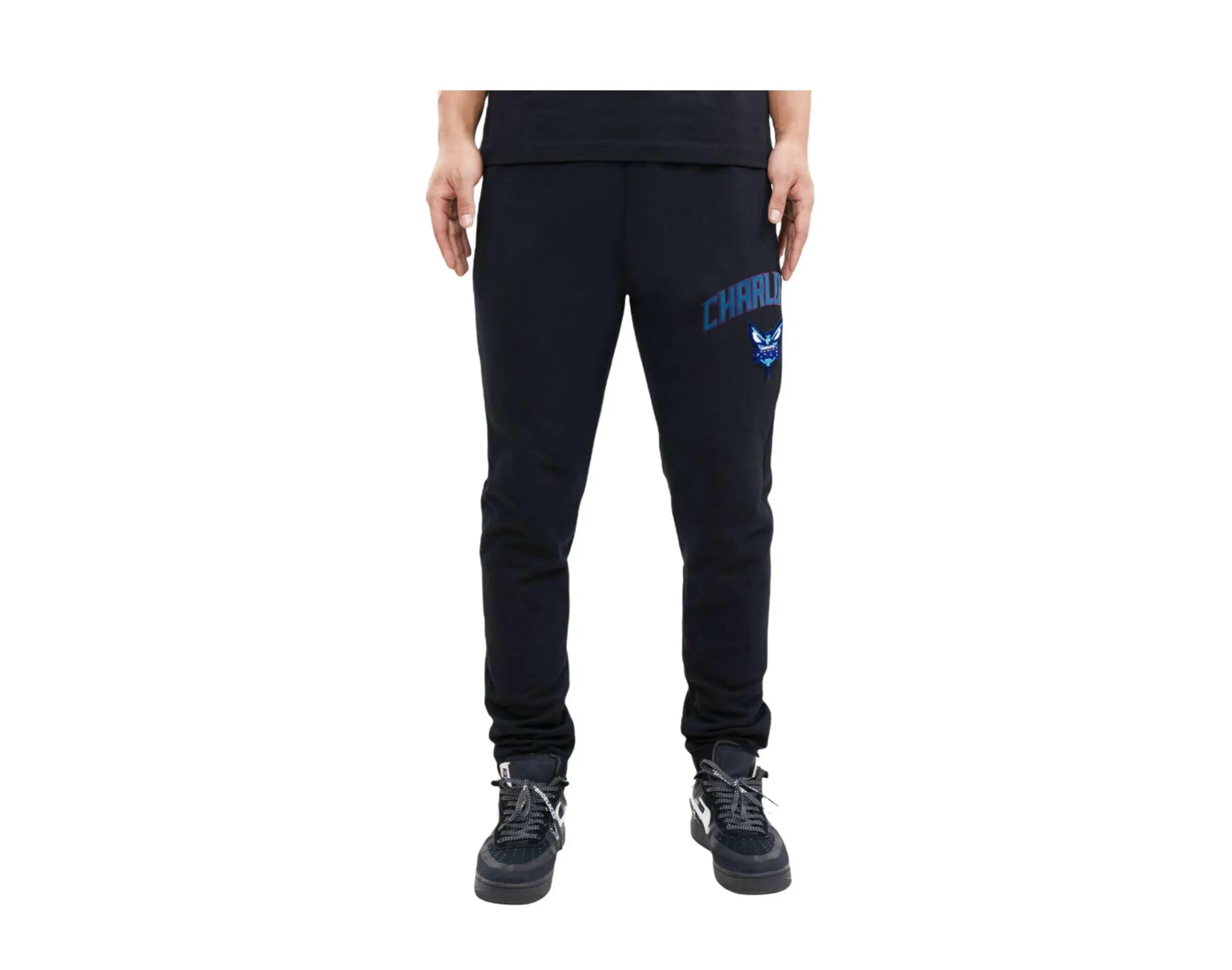Pro Standard NBA Charlotte Hornets Stacked Logo Men's Sweatpants — Black