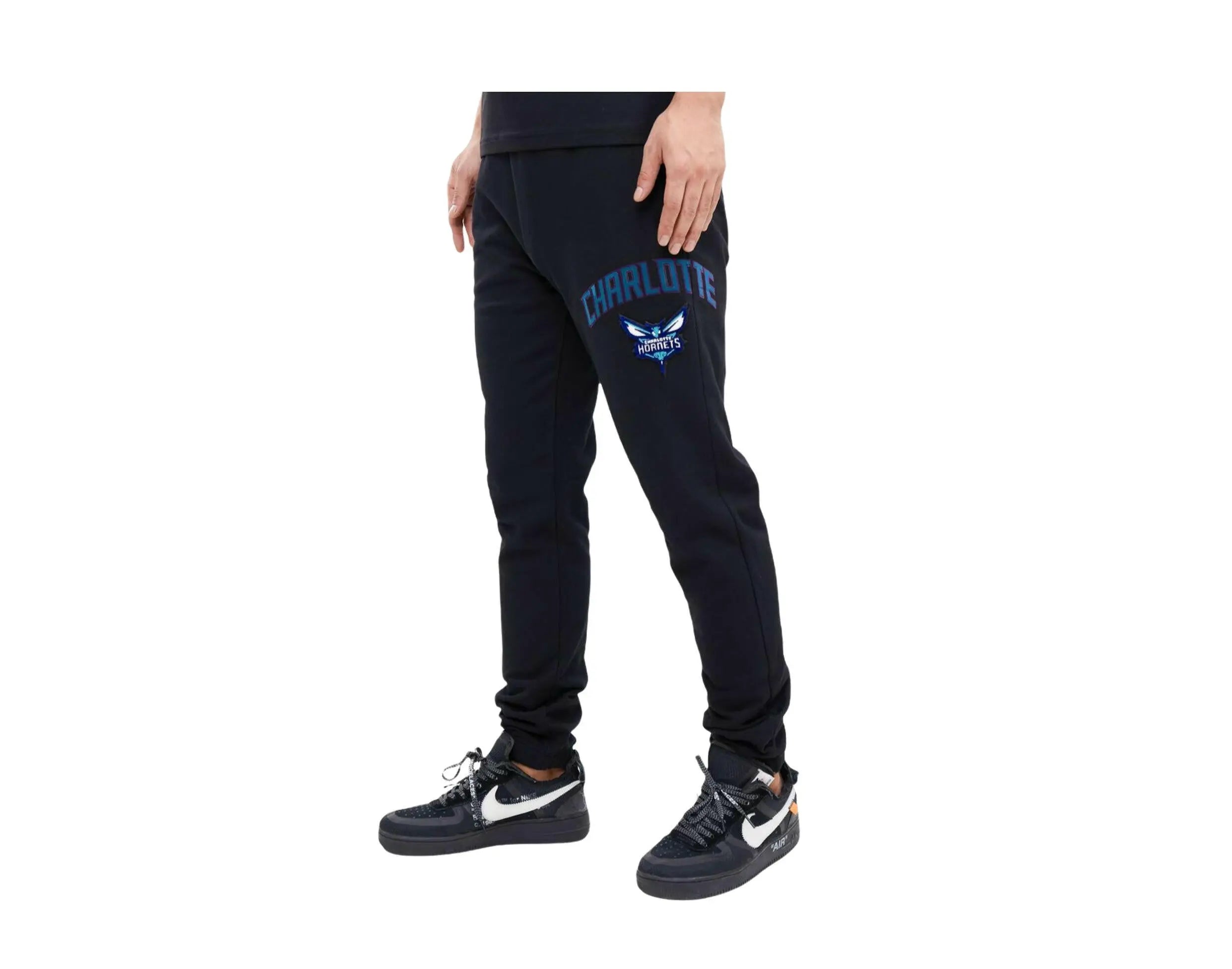 Pro Standard NBA Charlotte Hornets Stacked Logo Men's Sweatpants — Black