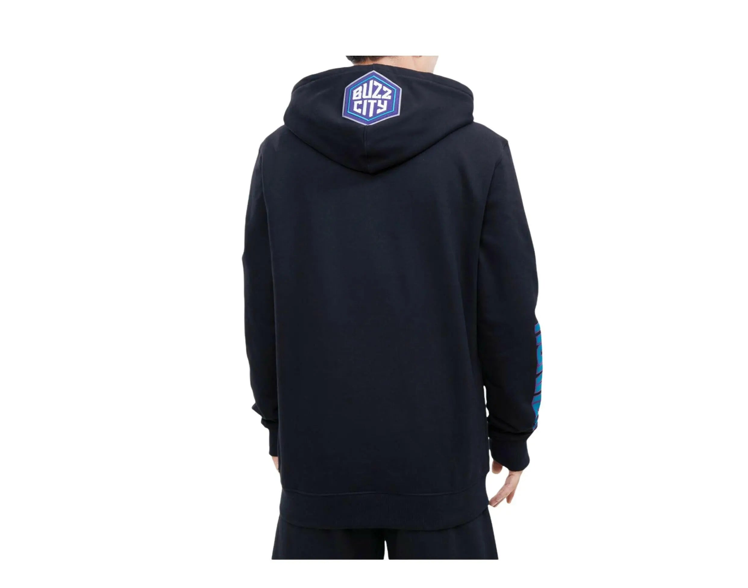 Pro Standard NBA Charlotte Hornets Stacked Logo Pullover Men's Hoodie — Black