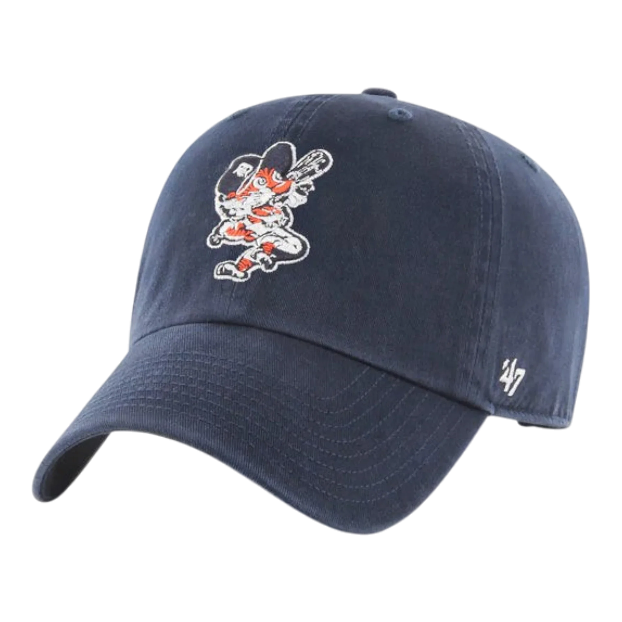 47 Brand Clean Up Detroit Tigers Cooperstown Strapback Hat — Navy Adjustable Cap