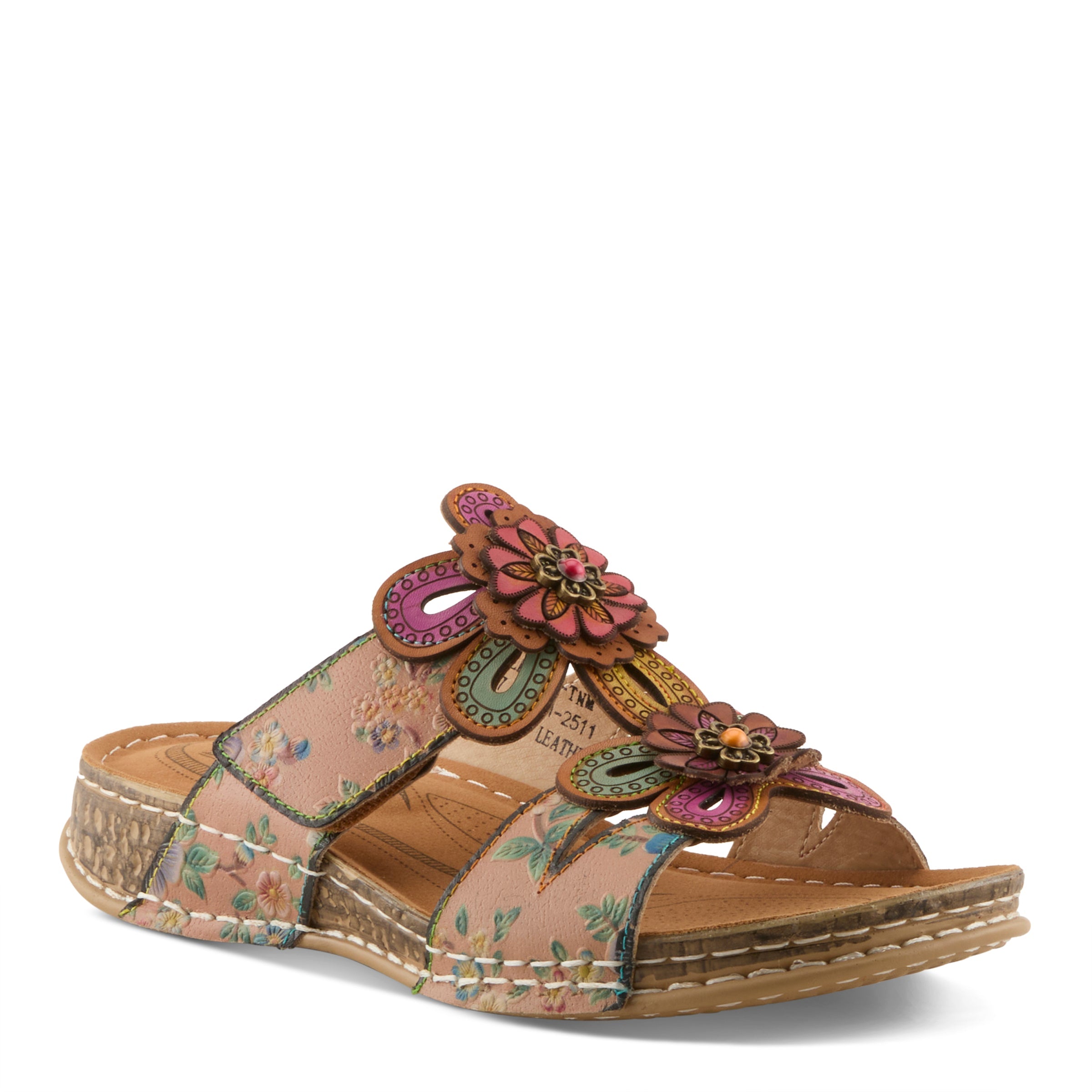 L'Artiste L'ARTISTE BEAUDIE SANDALS sandal in grey multi with handcrafted leather design