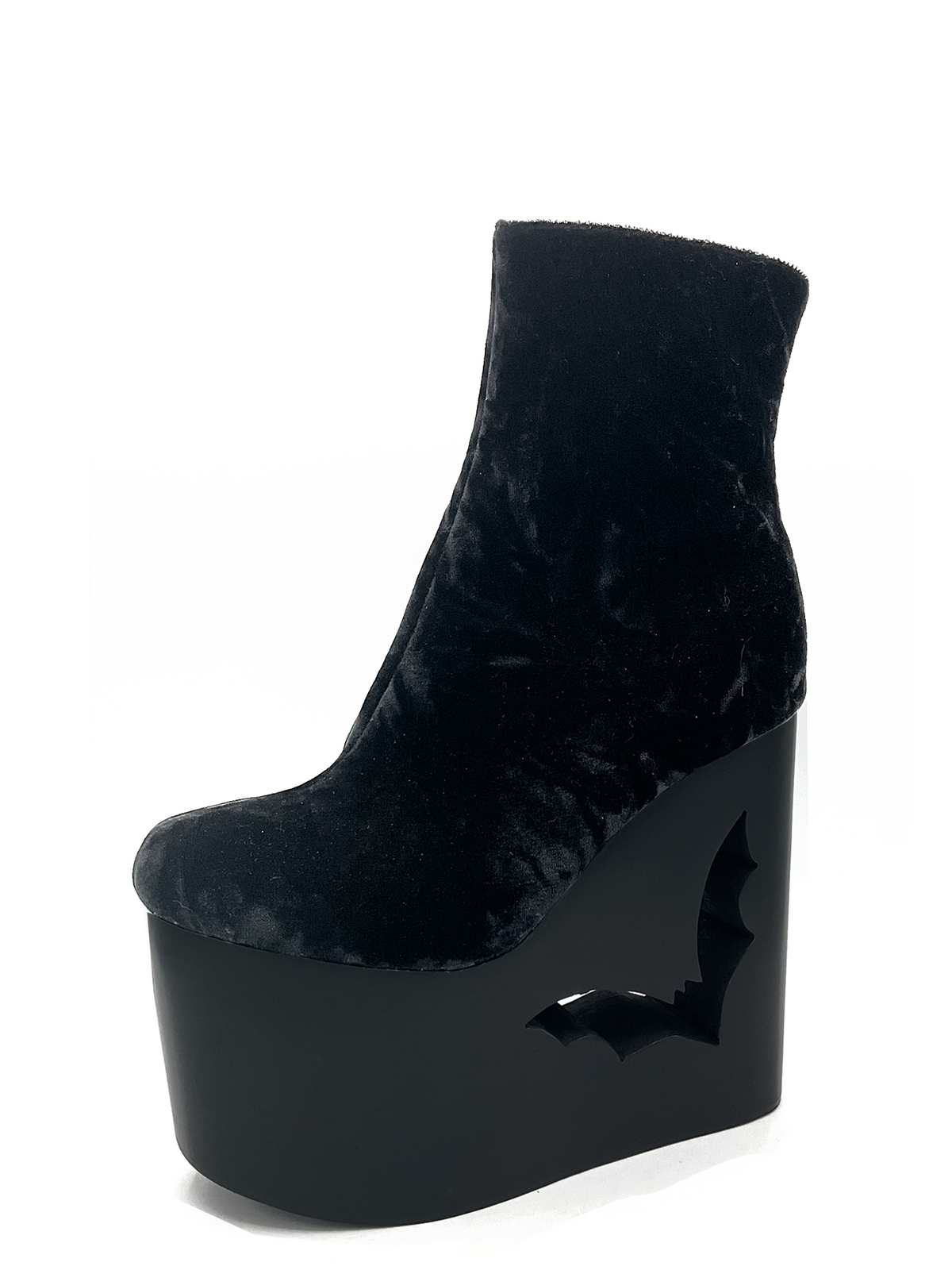 Charla Tedrick Deadwood Black Velvet Wedge Boot – product view 2