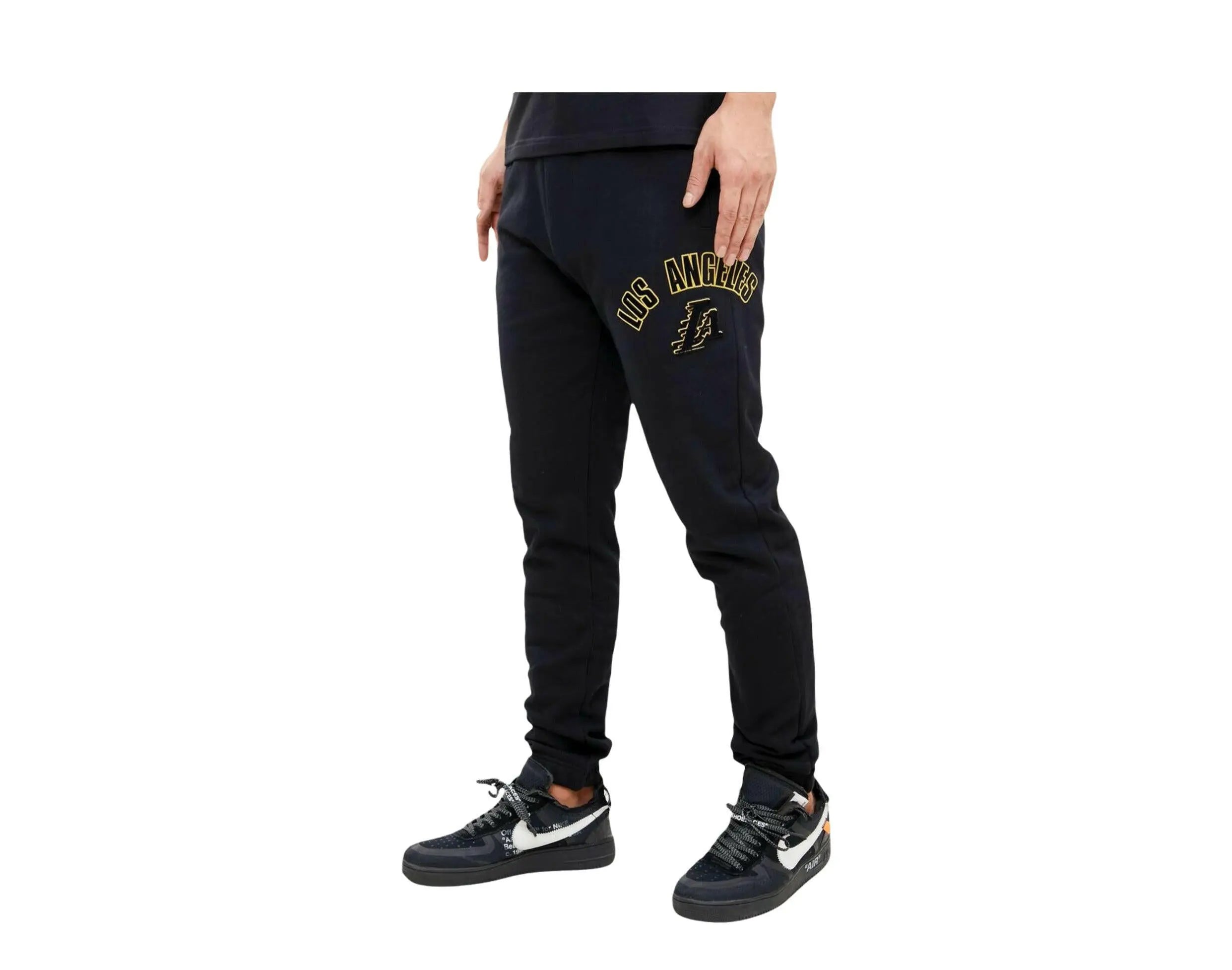 Pro Standard NBA Los Angeles Lakers Stacked Logo Men's Sweatpants — Black
