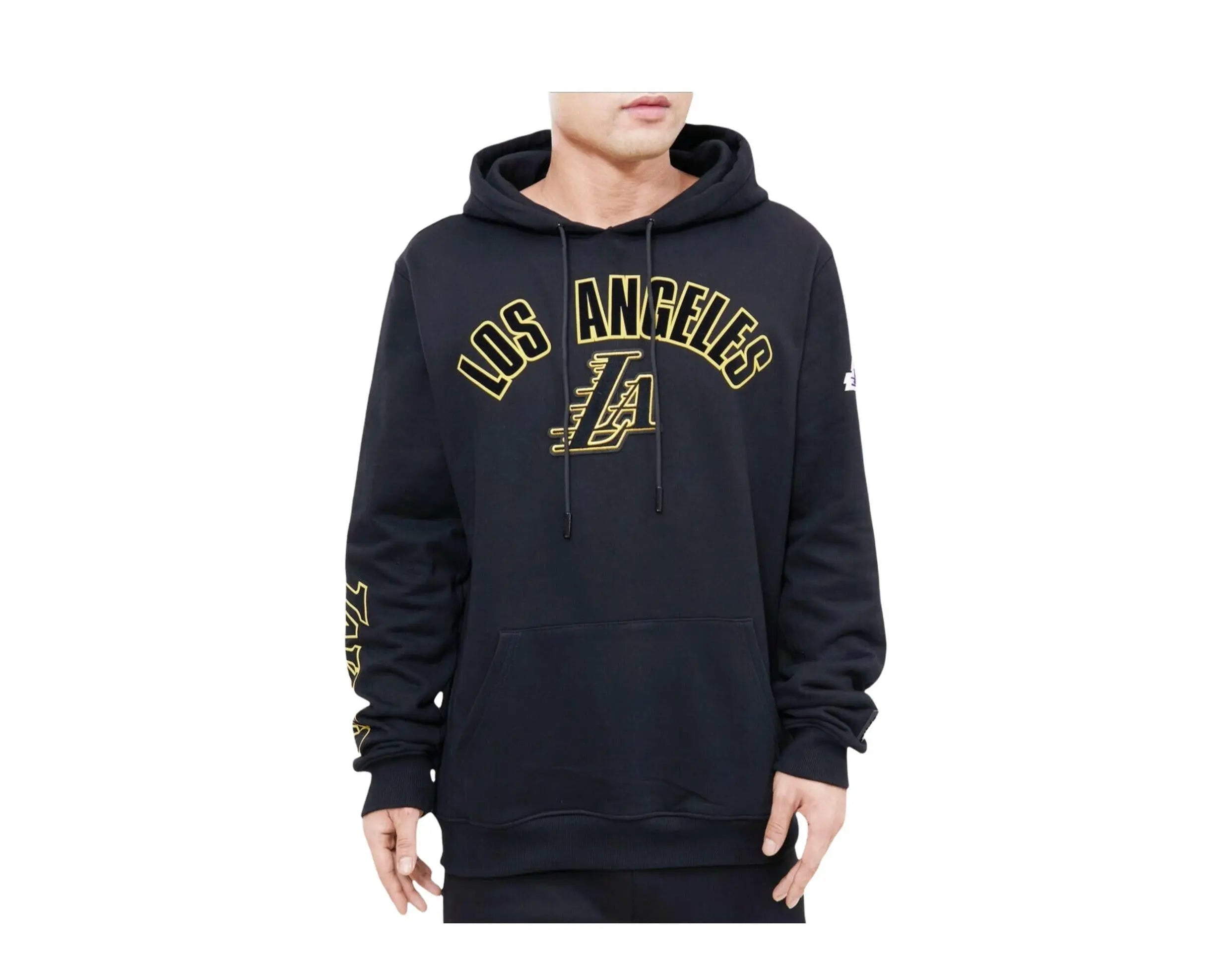 Pro Standard NBA Los Angeles Lakers Stacked Logo Men's Hoodie — Black