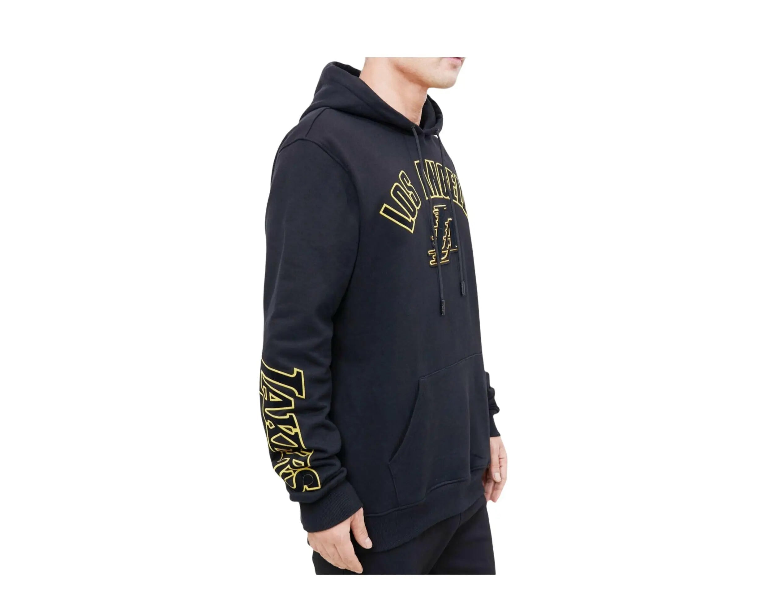 Pro Standard NBA Los Angeles Lakers Stacked Logo Men's Hoodie — Black