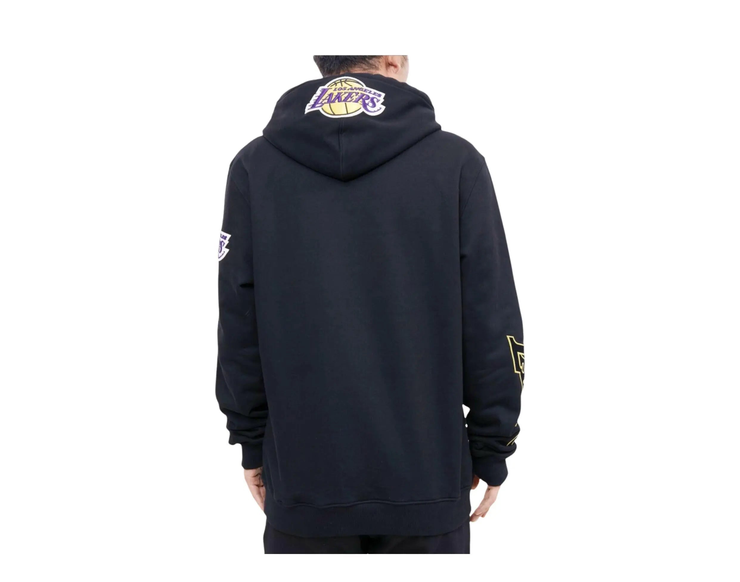 Pro Standard NBA Los Angeles Lakers Stacked Logo Men's Hoodie — Black