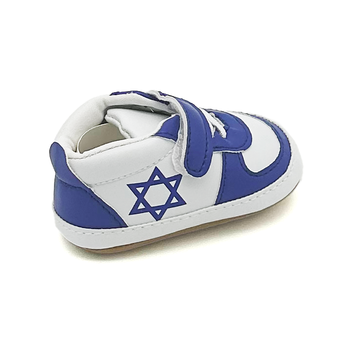 Air Maccabees Infant (Blue) Israel Star of David Leather Sneakers with Magen David – product view 2