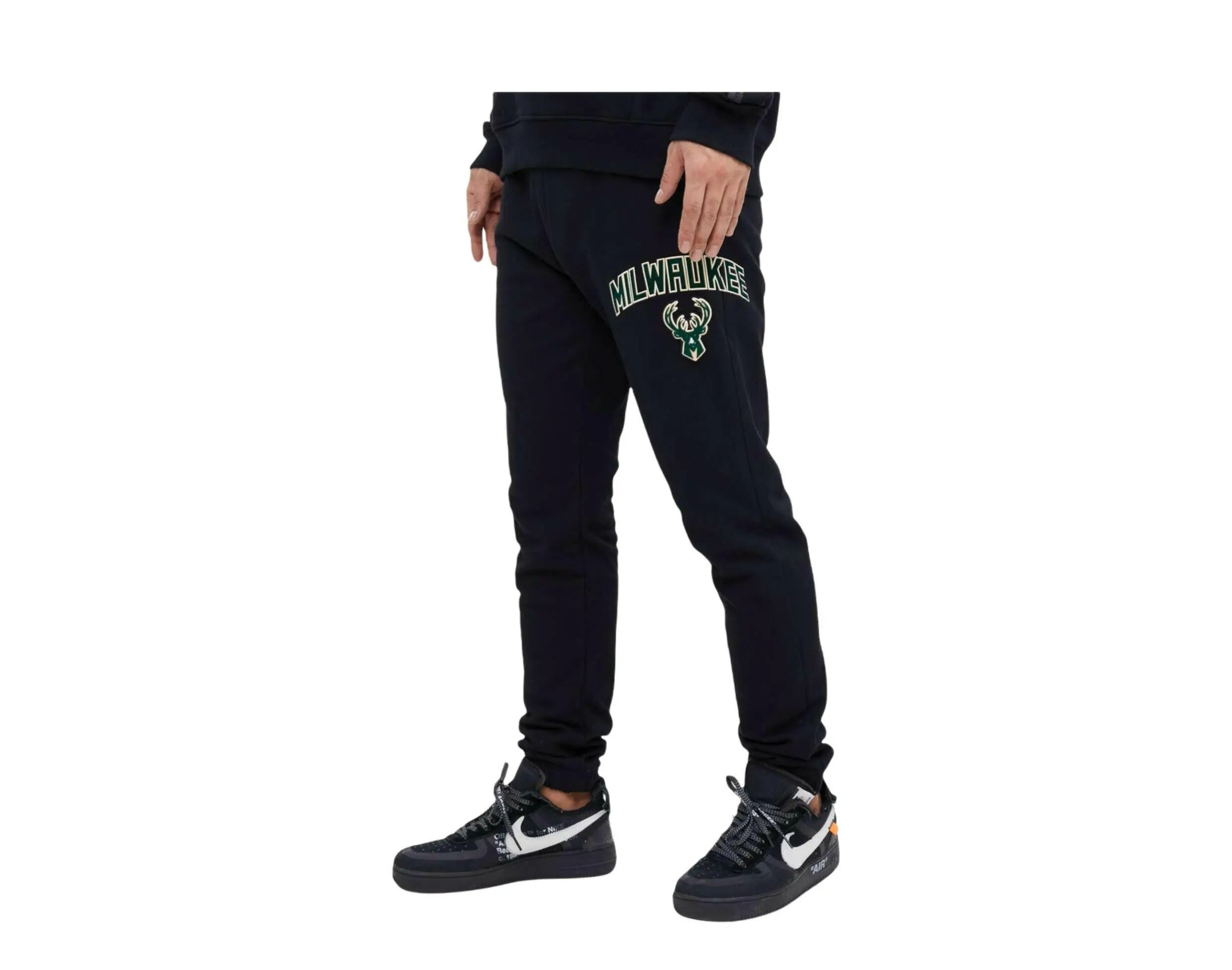 Pro Standard NBA Milwaukee Bucks Stacked Logo Men's Sweatpants — Black