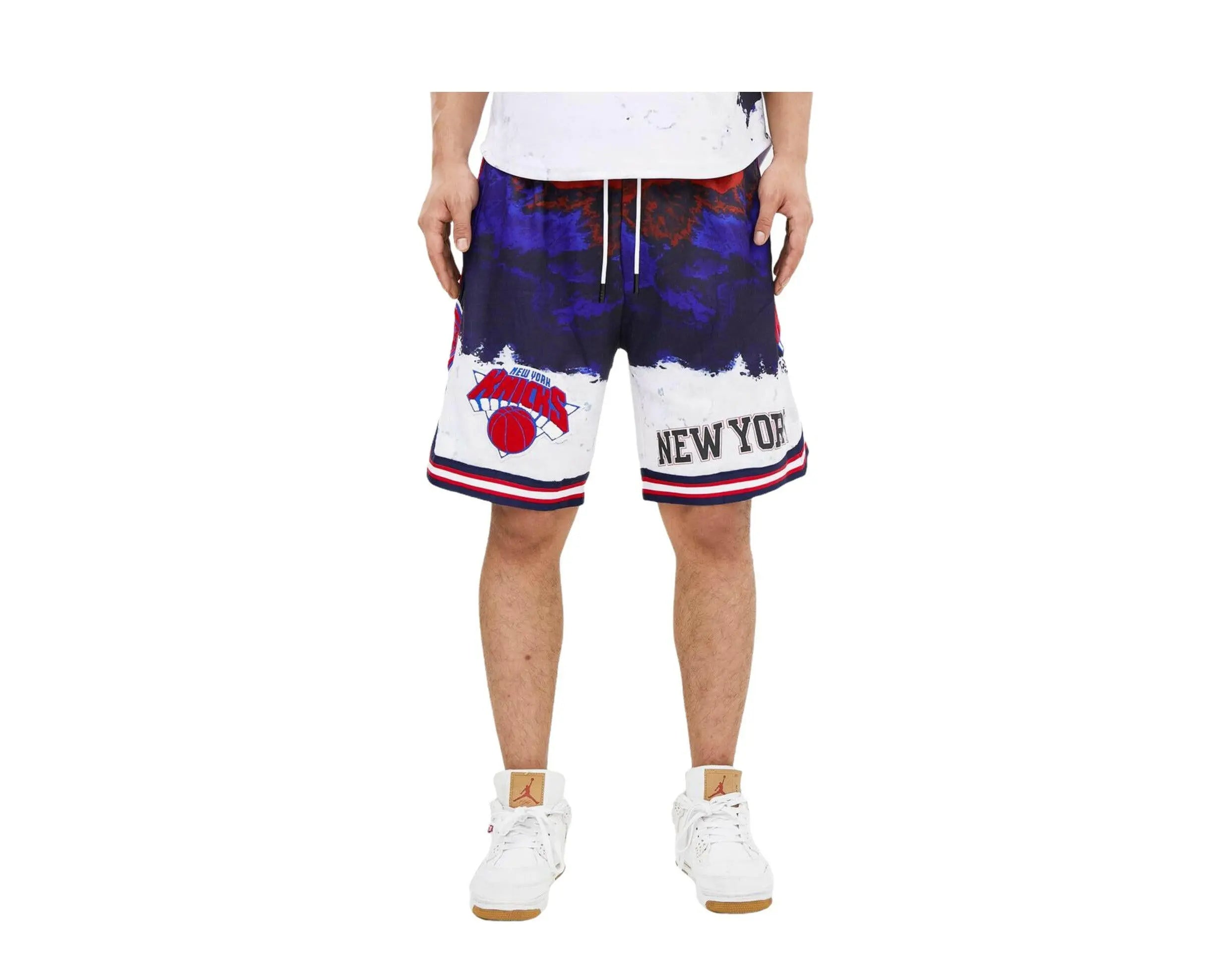 Pro Standard New York Knicks Pro Team Men's Shorts — Red/White/Blue Dip Dye
