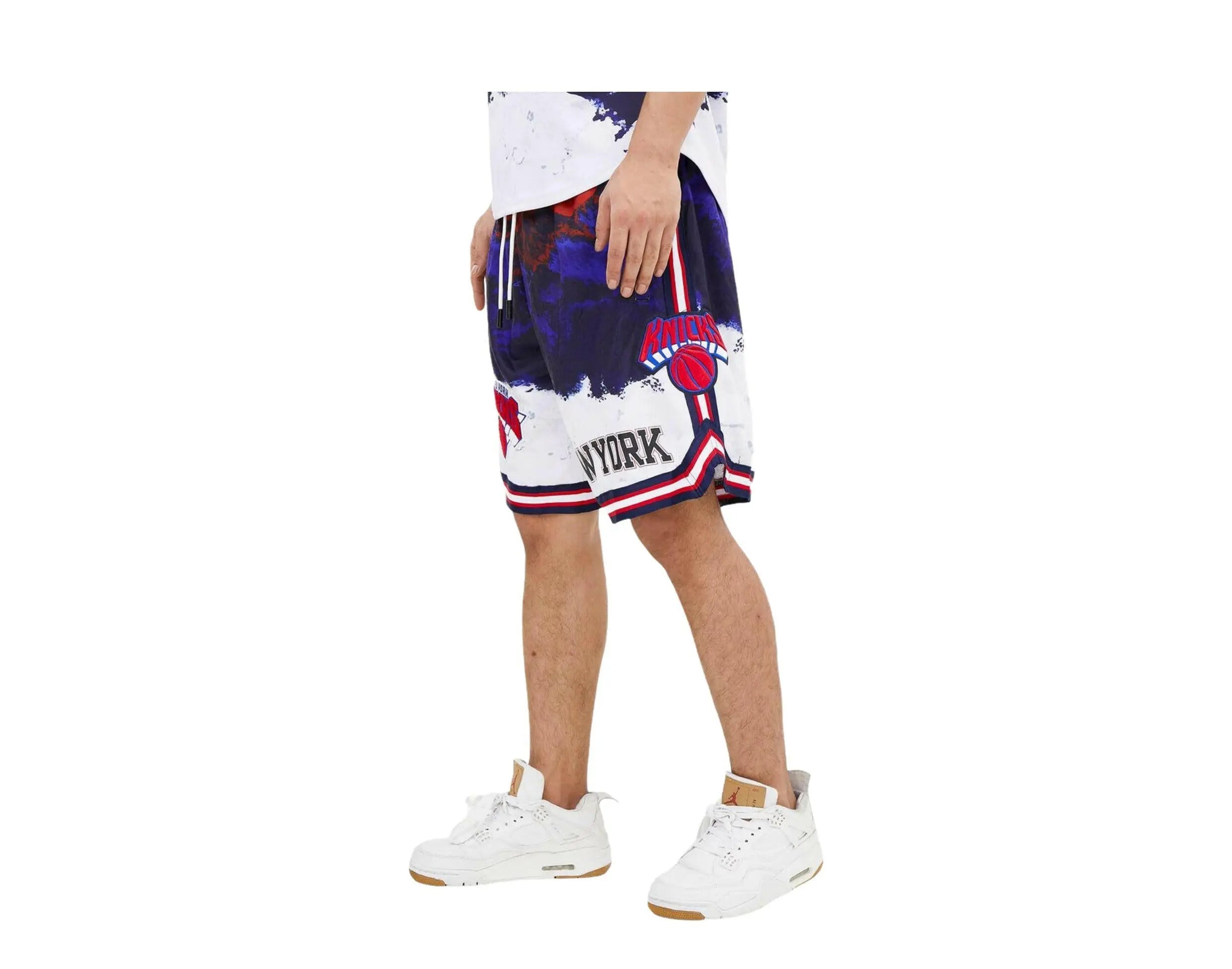 Pro Standard New York Knicks Pro Team Men's Shorts — Red/White/Blue Dip Dye