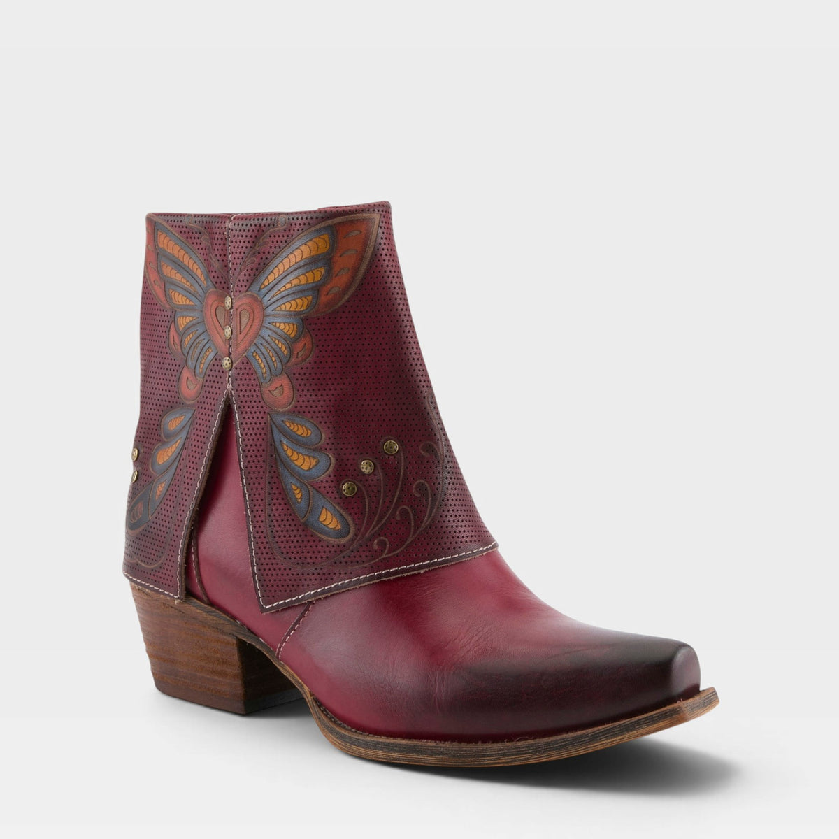 L'Artiste Buterflykisses Red Multi leather ankle boot — hero view