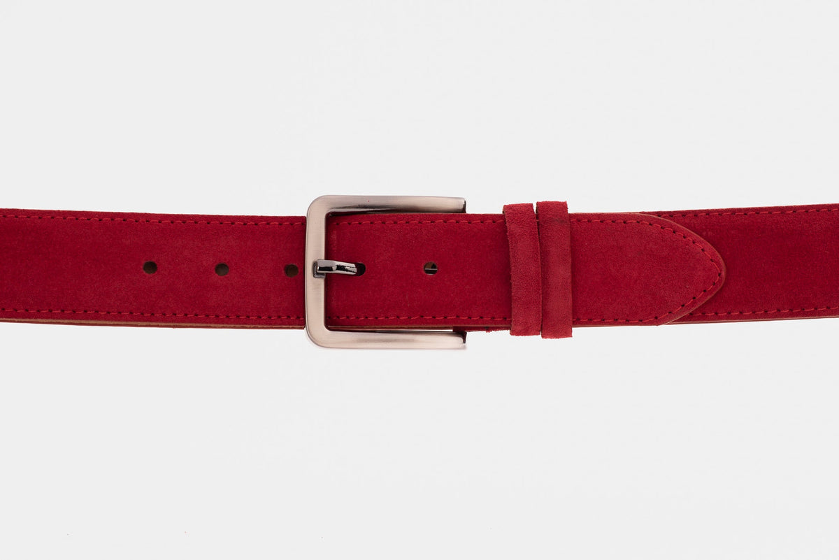 Vinci Leather The Bari Red Suede Leather Belt – product view 2