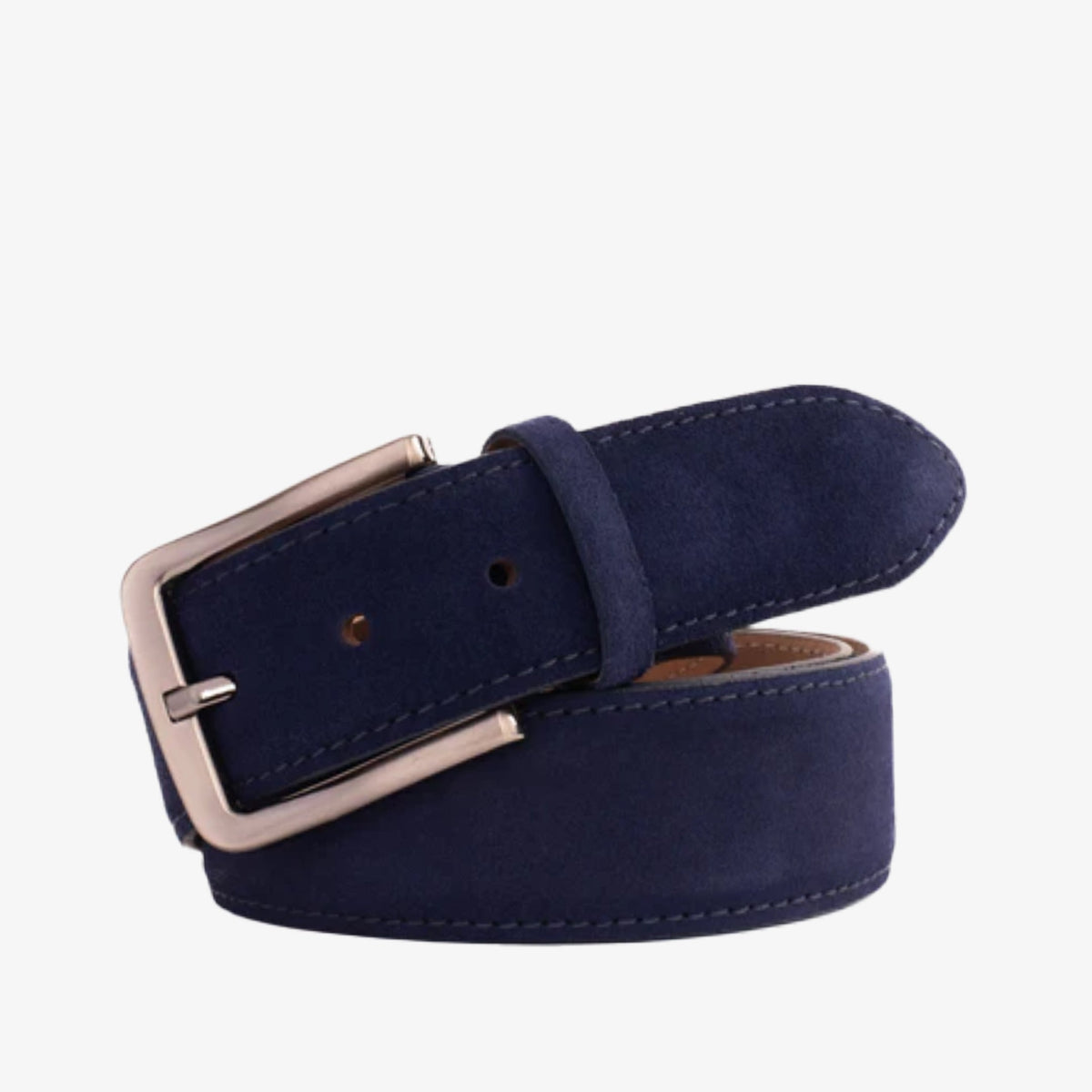 Vinci Leather The Bari Navy Suede Leather Belt – product view 1
