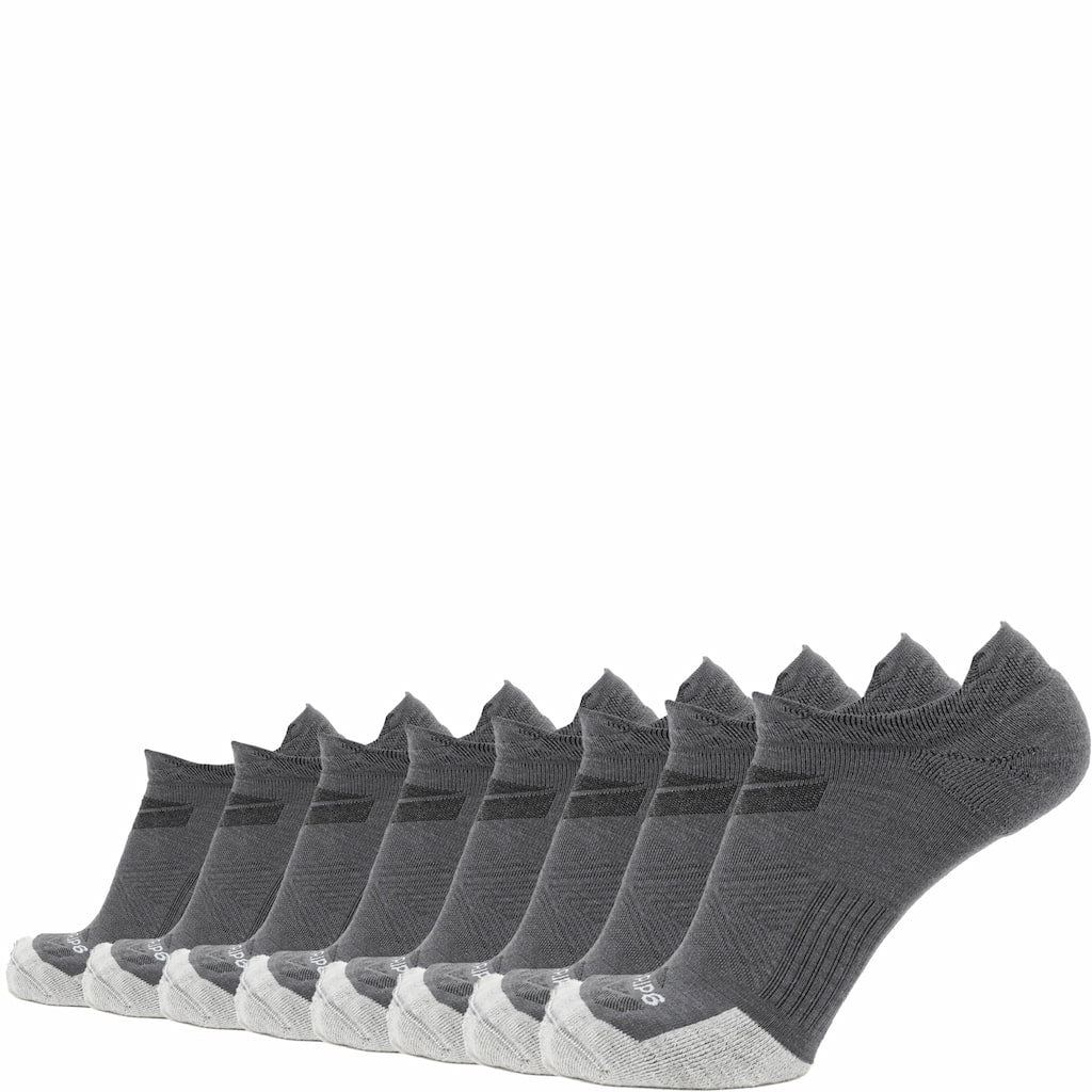 8 Pairs Basalt Run No Show Runweight Merino Wool Sock