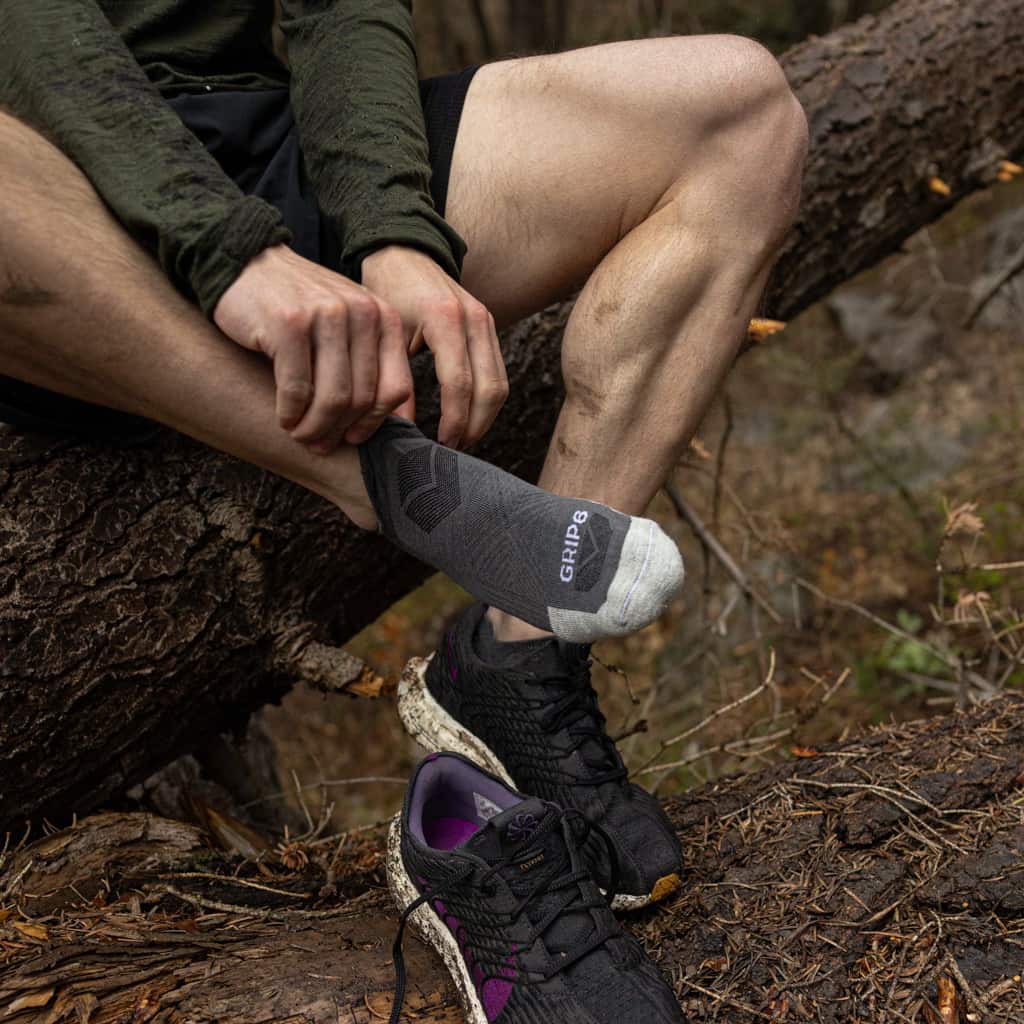 8 Pairs Basalt Run No Show Runweight Merino Wool Sock