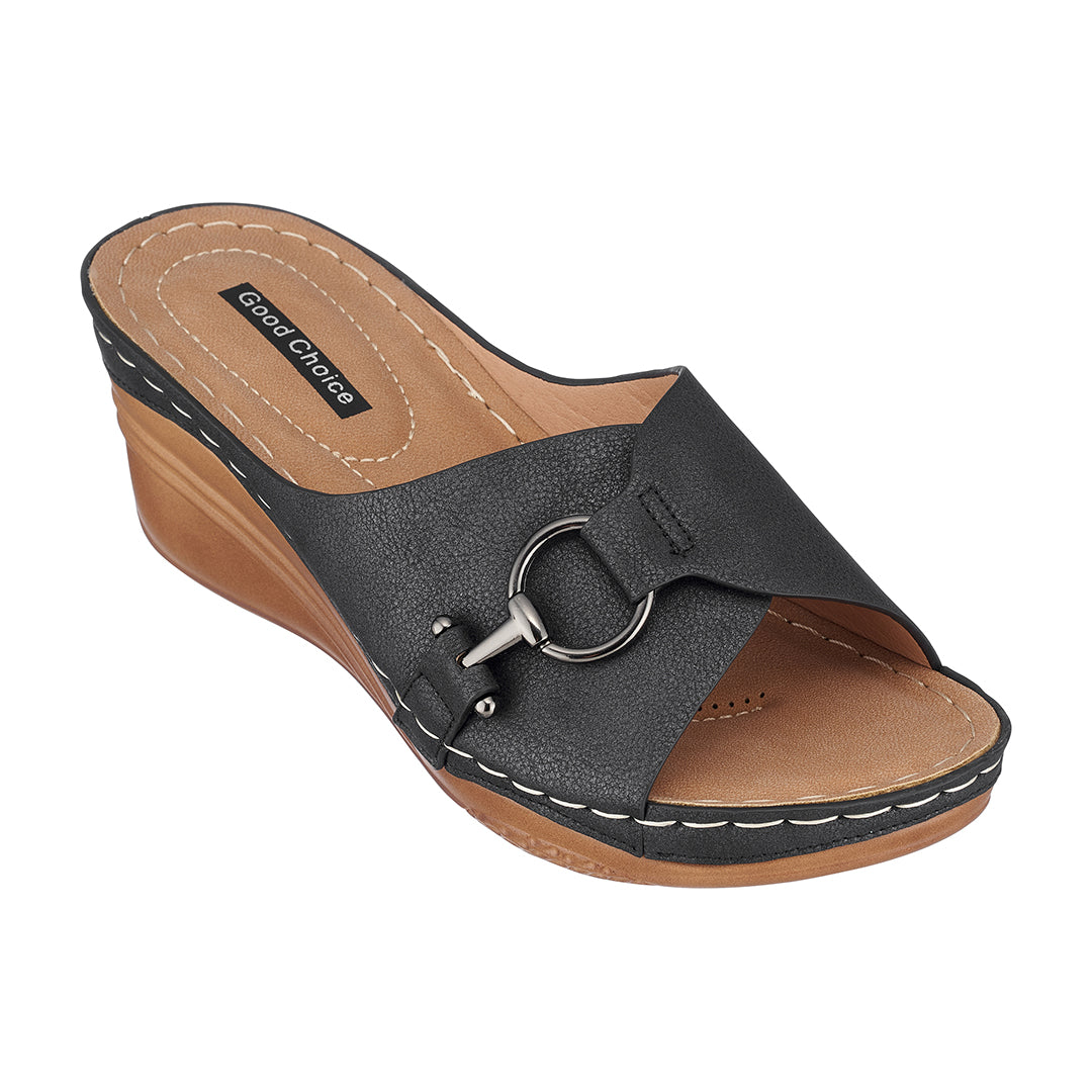 Women's Bay Black Wedge Sandals – product view 1