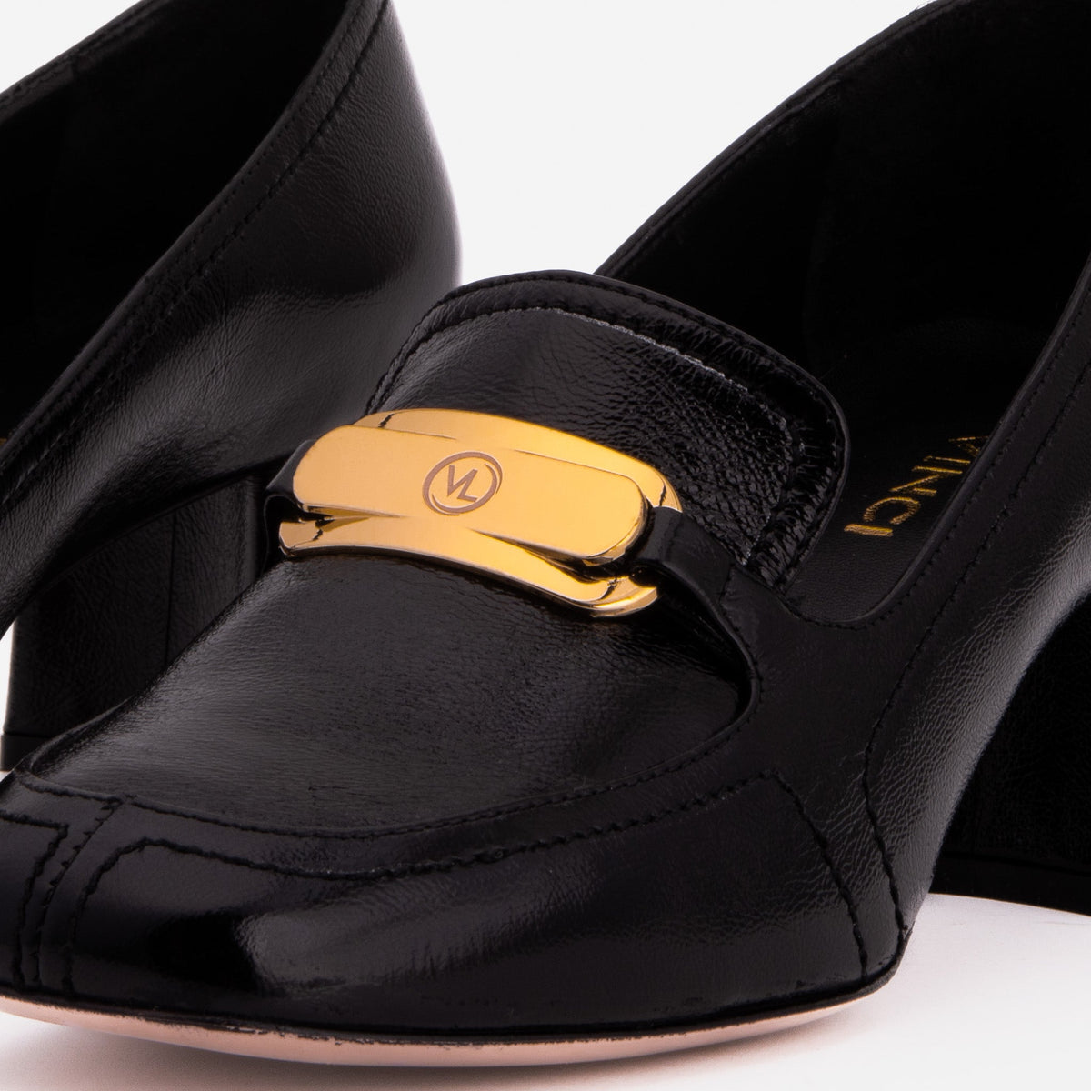 Vinci Leather The Victoria Black Leather Block Heel Pump Women Shoe – product view 4