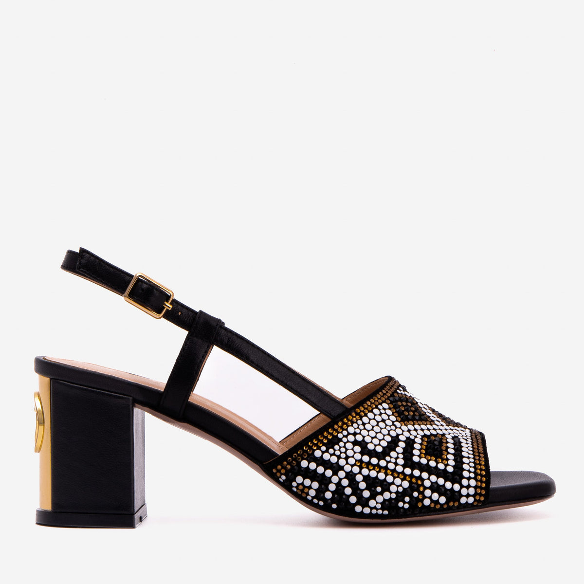 Vinci Leather The Nampula Black Leather Women Slingback Sandal – product view 1