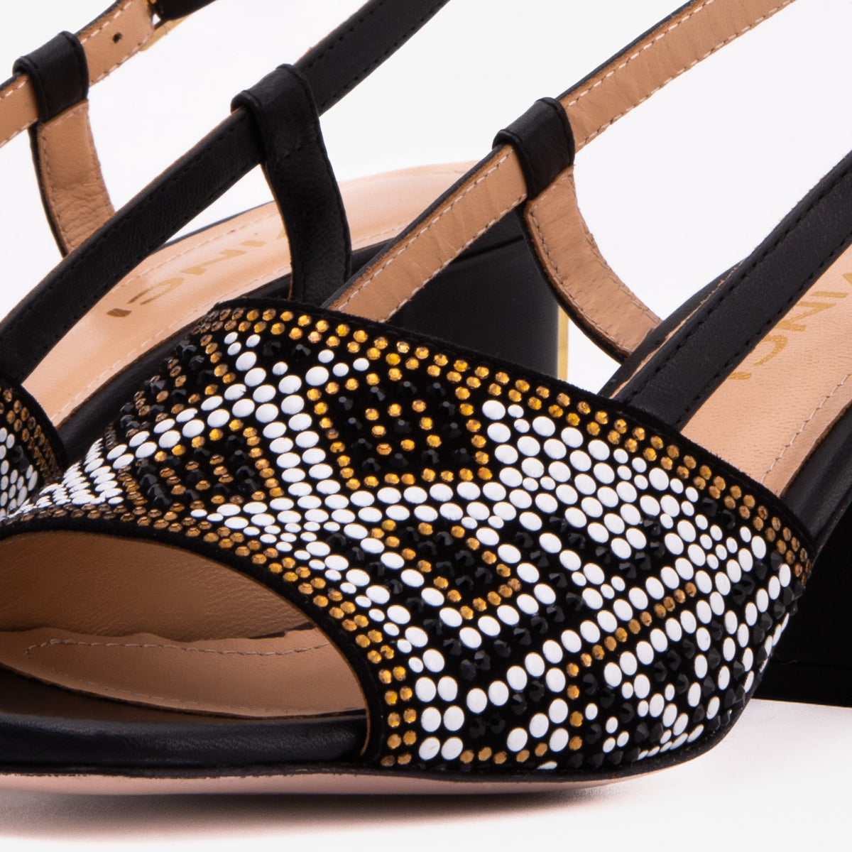 Vinci Leather The Nampula Black Leather Women Slingback Sandal – product view 3