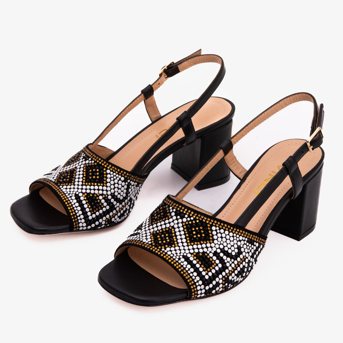 Vinci Leather The Nampula Black Leather Women Slingback Sandal – product view 4
