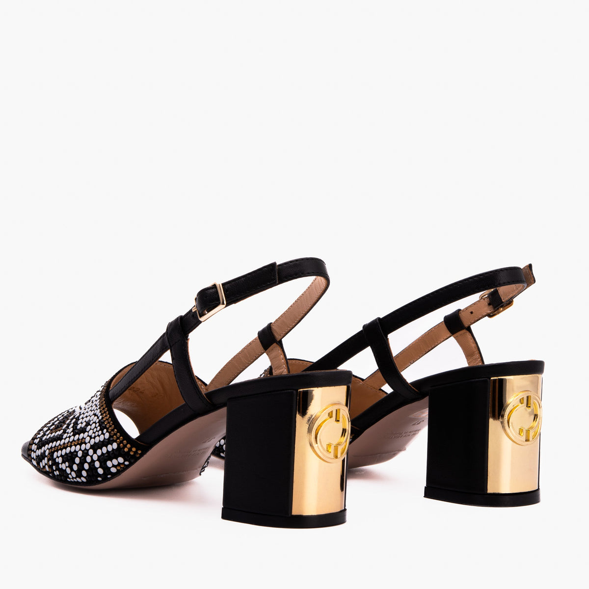 Vinci Leather The Nampula Black Leather Women Slingback Sandal – product view 7