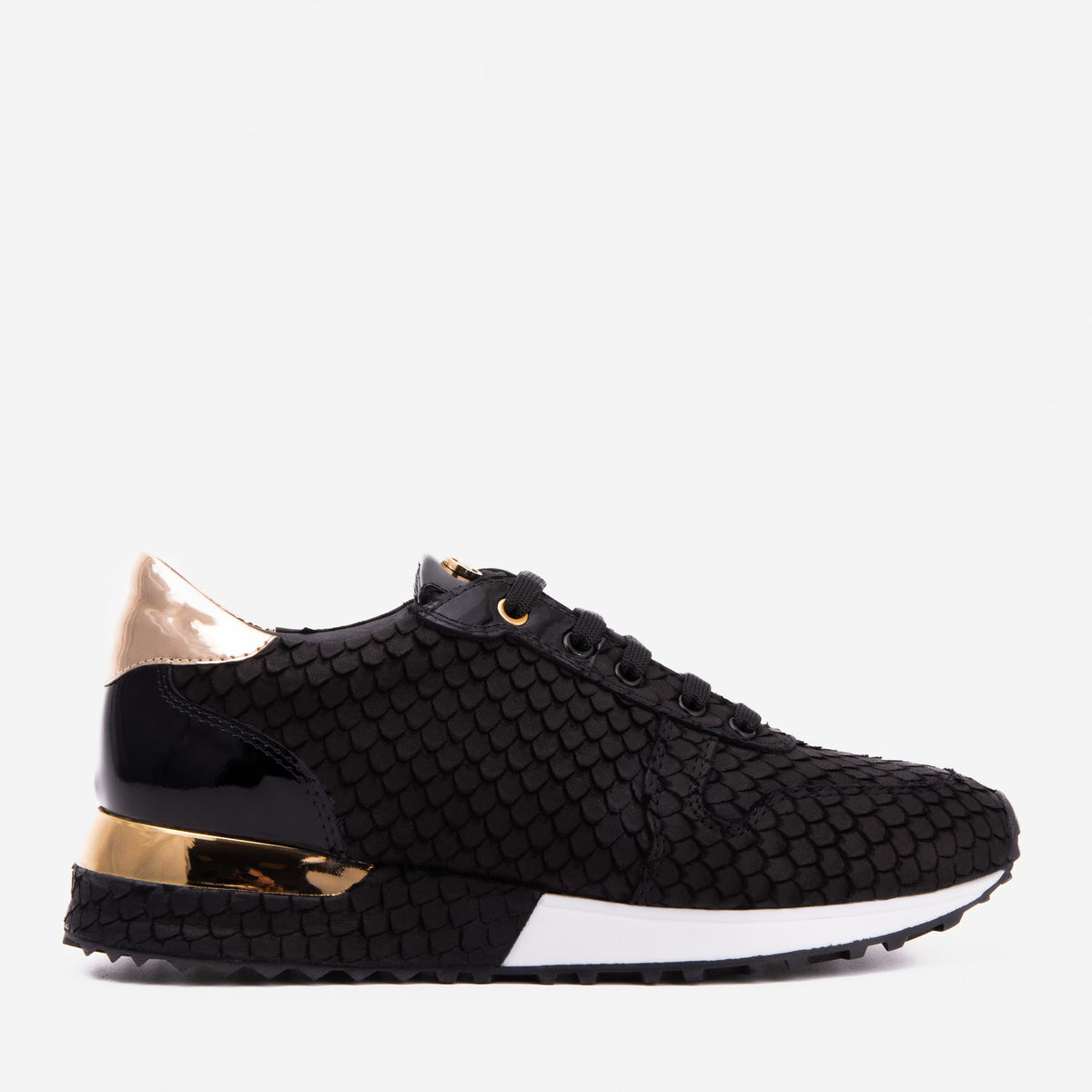 Vinci Leather The Scarlet Black Leather Women Sneaker – product view 1