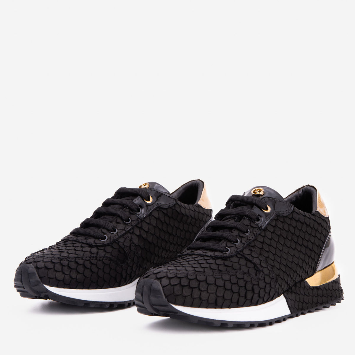 Vinci Leather The Scarlet Black Leather Women Sneaker – product view 2