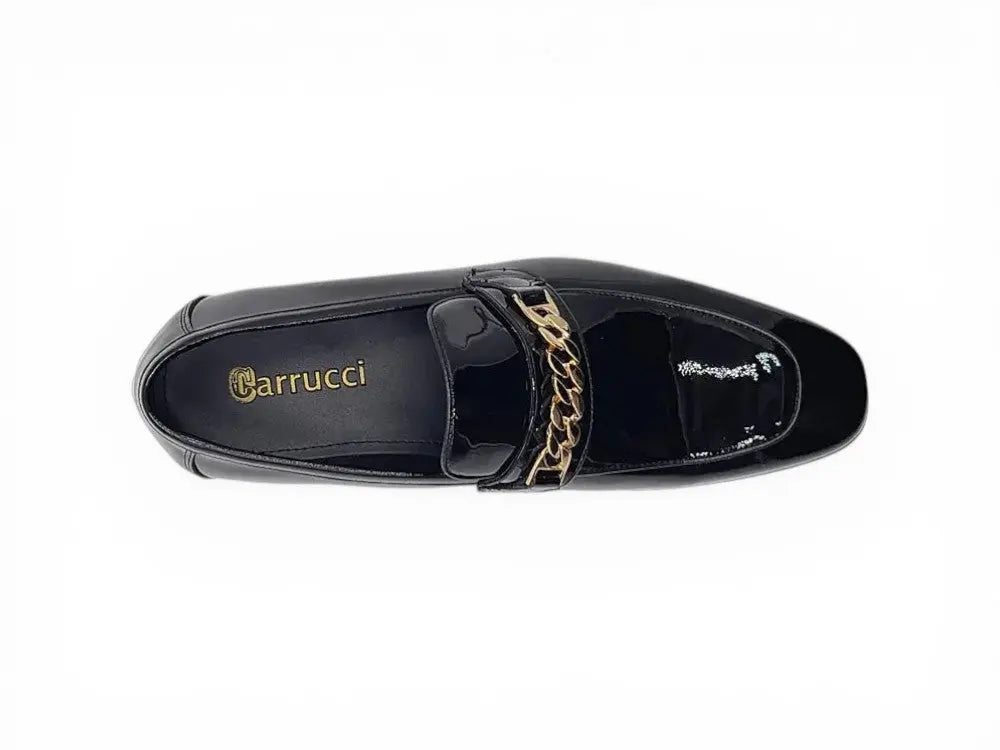 Carrucci Shoes Shoes Beveled Squared Toe Patent Leather Loafer KS2241 01P view 7