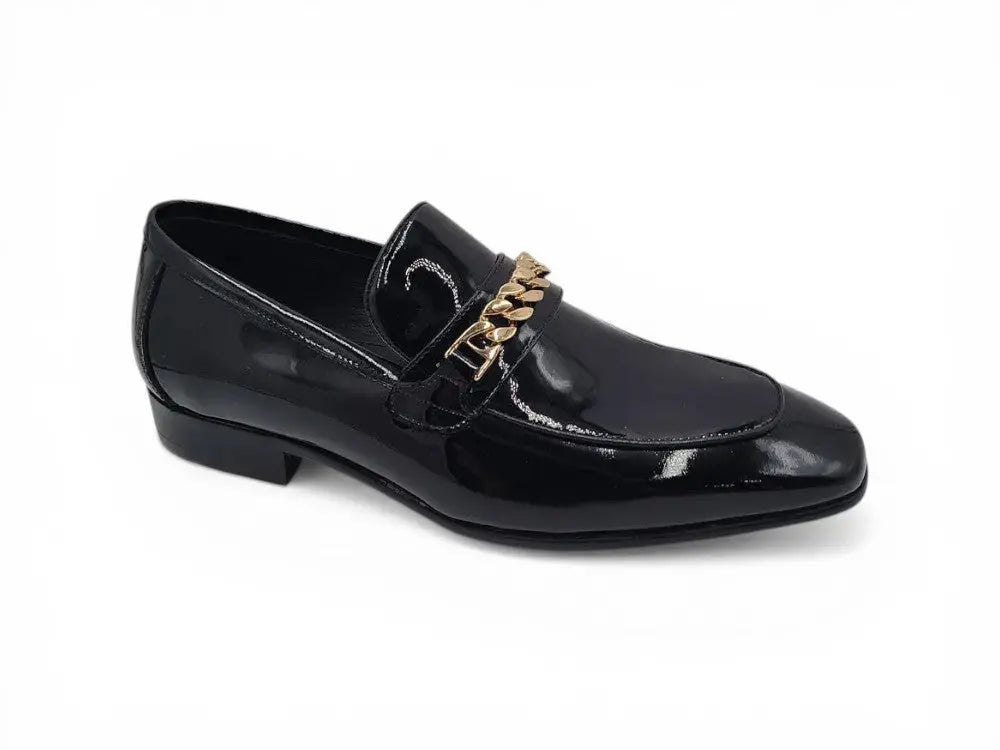 Carrucci Shoes Shoes Beveled Squared Toe Patent Leather Loafer KS2241 01P top view