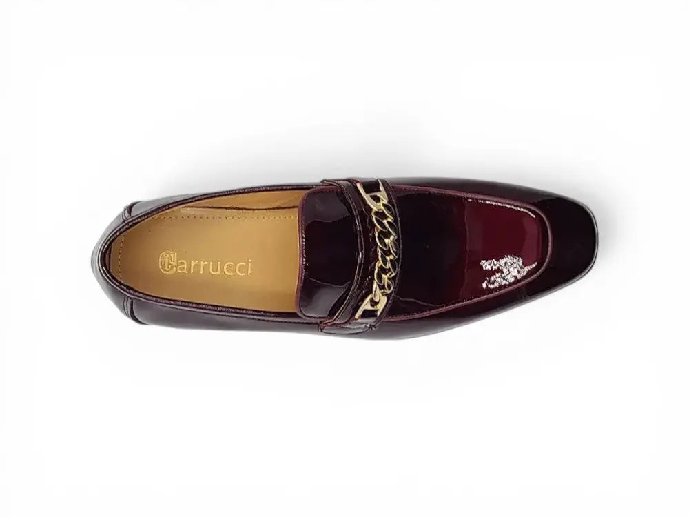 Carrucci Shoes Shoes Beveled Squared Toe Patent Leather Loafer KS2241 01P view 11