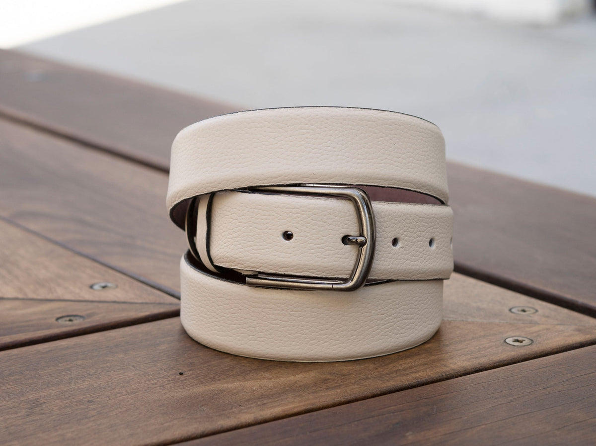 C&E Fashions Maurice Deerskin Belt - Bone