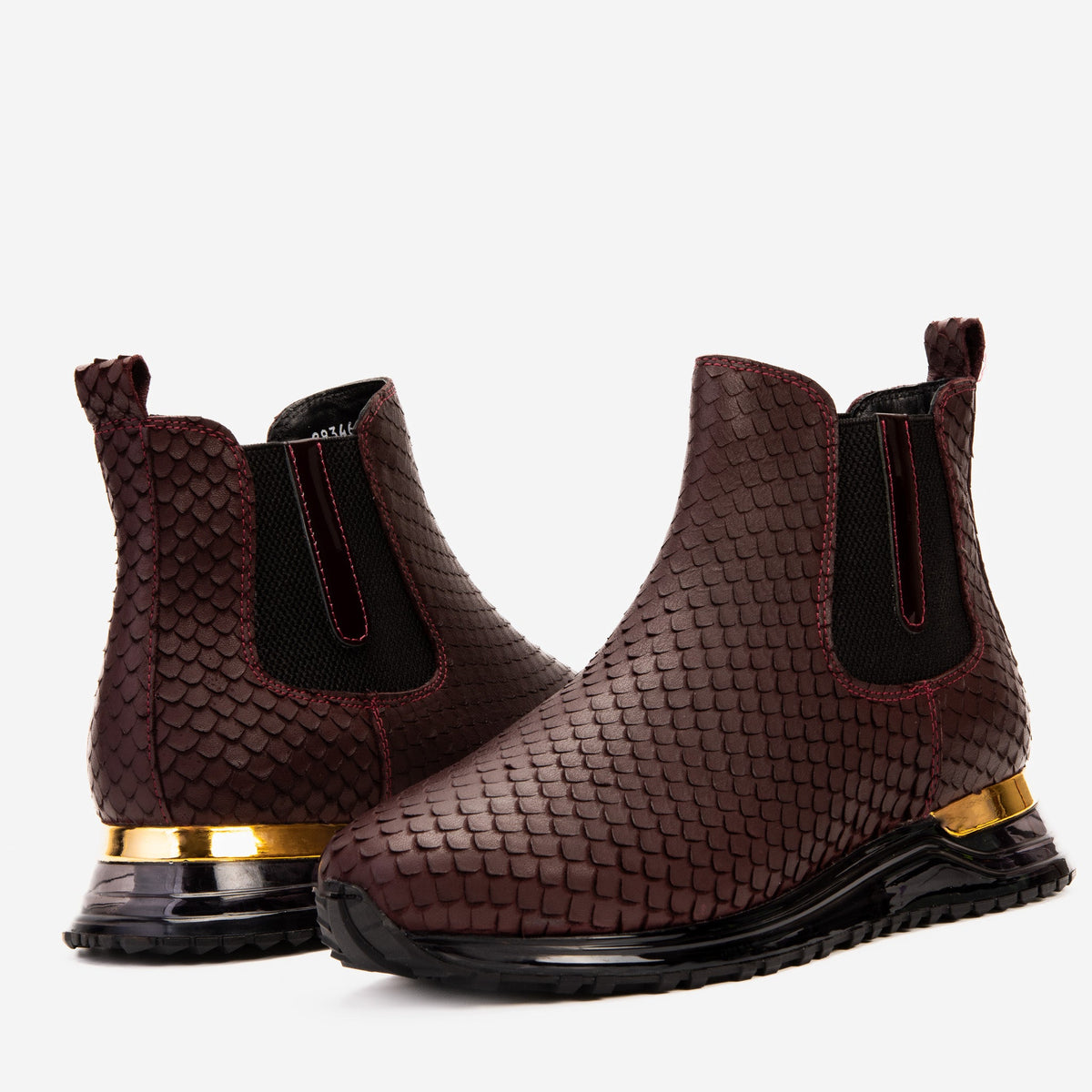 Vinci Leather The Panther Burgundy Leather Men Chelsea Boot – product view 4
