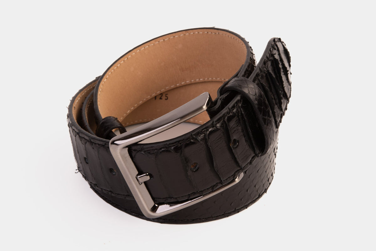 The Boss Black python Sneak Leather Belt